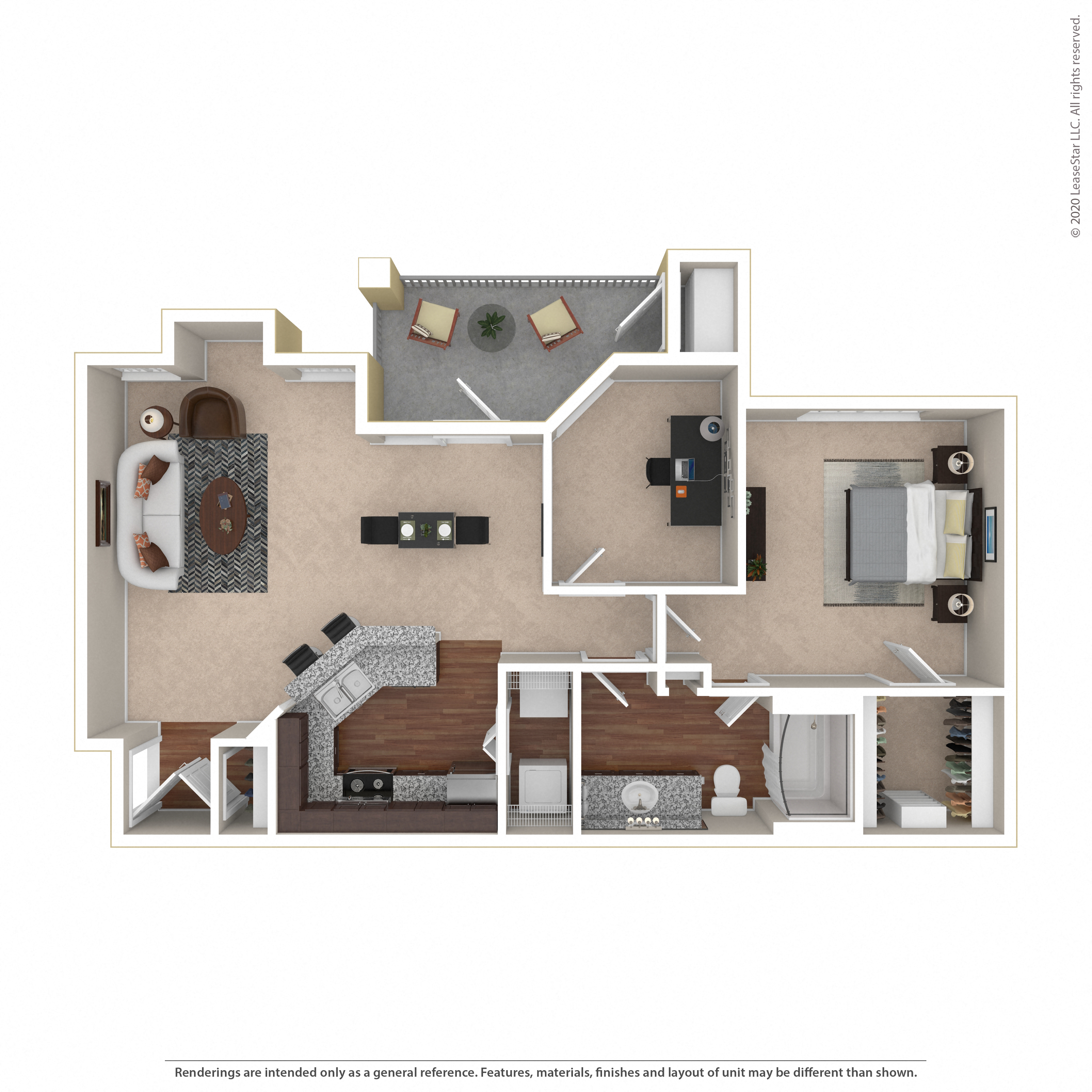 Floor plan layout diagram for 1C
