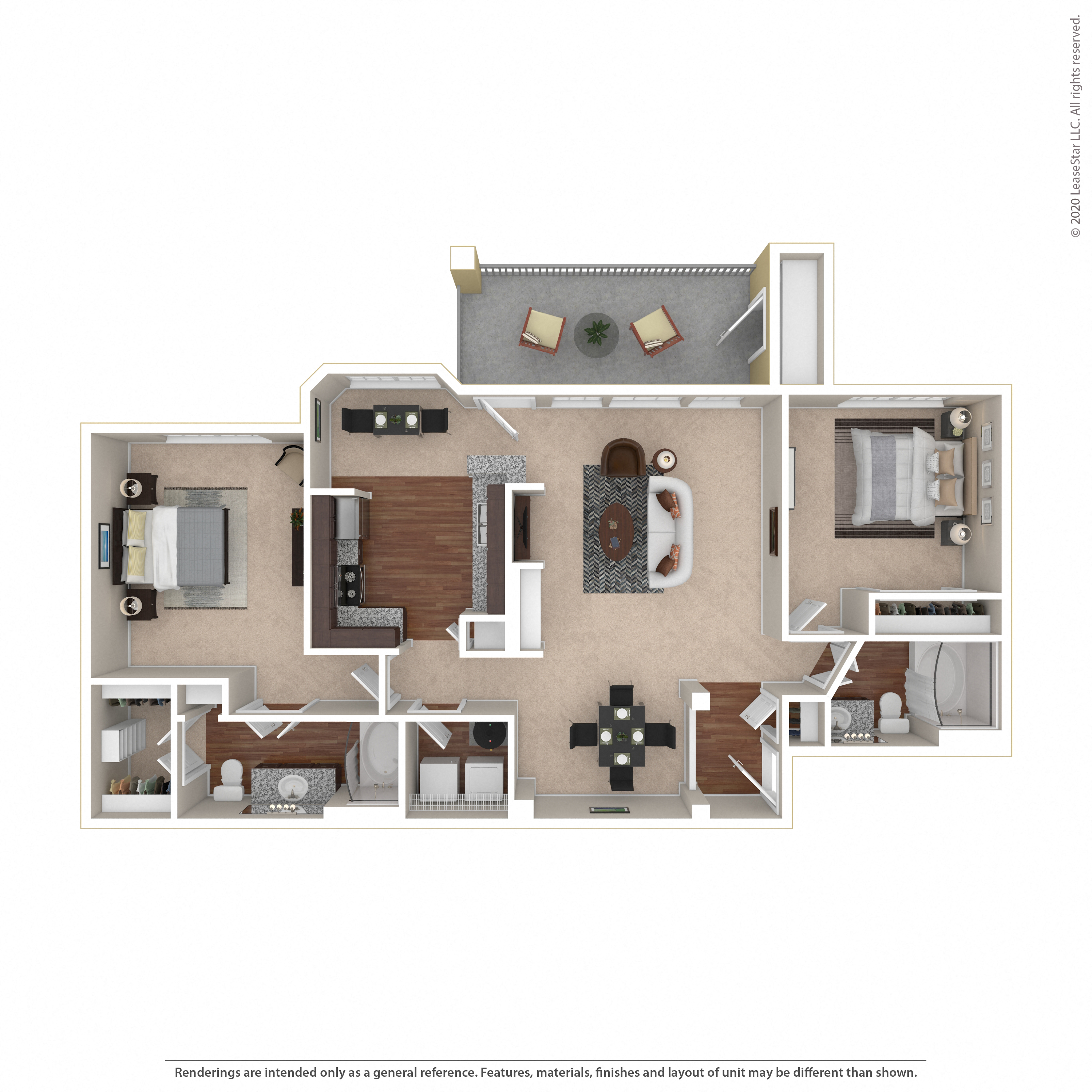 Floor plan layout diagram for 2B