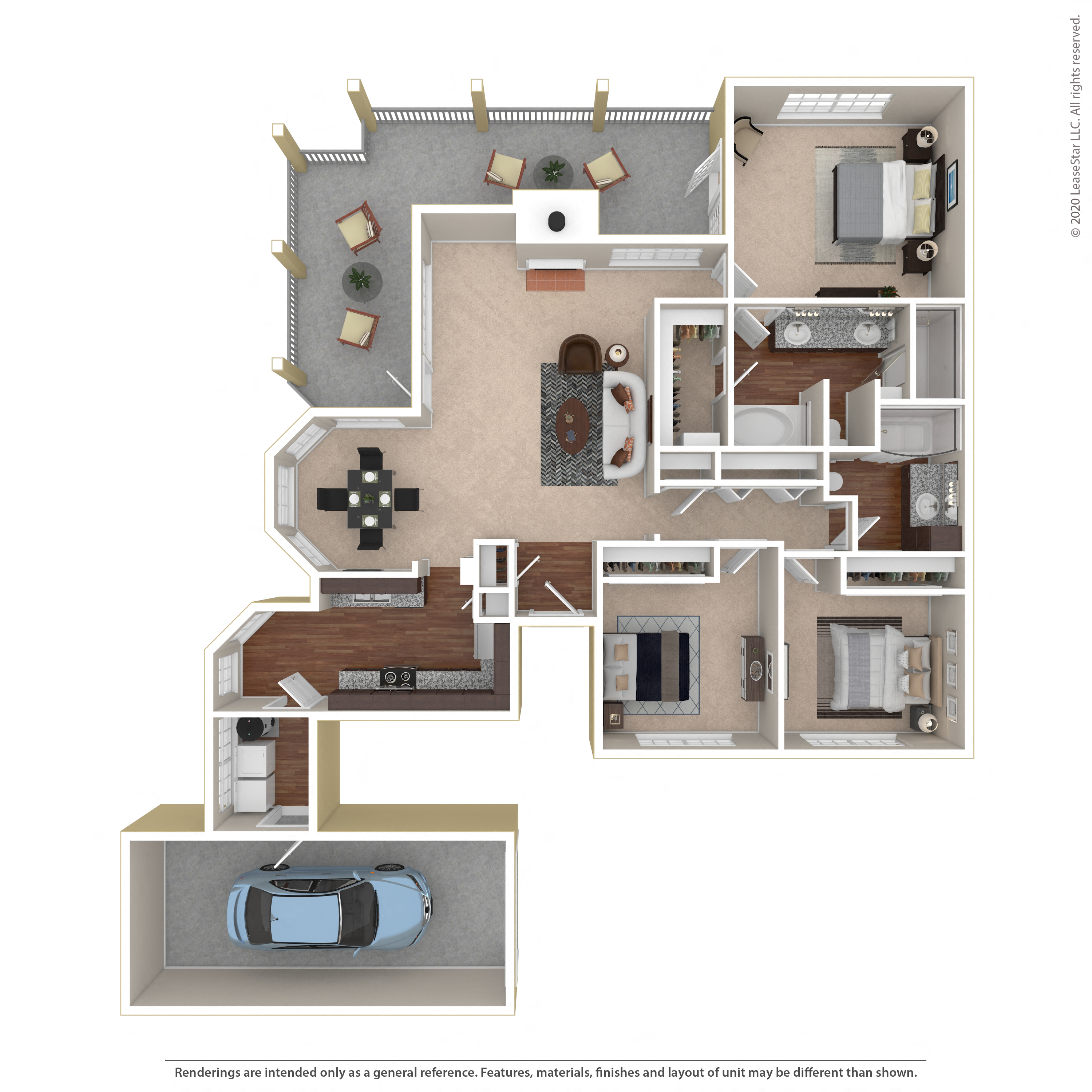 Floor plan layout diagram for 3A