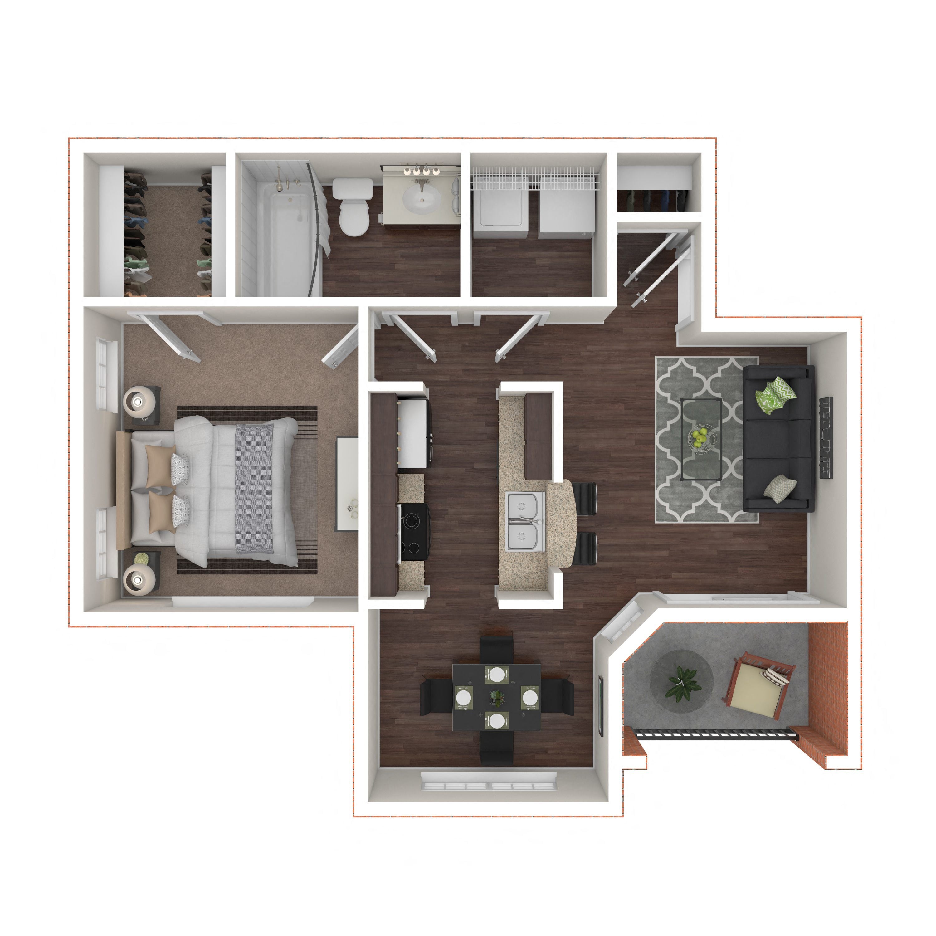 Floor plan layout diagram for 1A-R