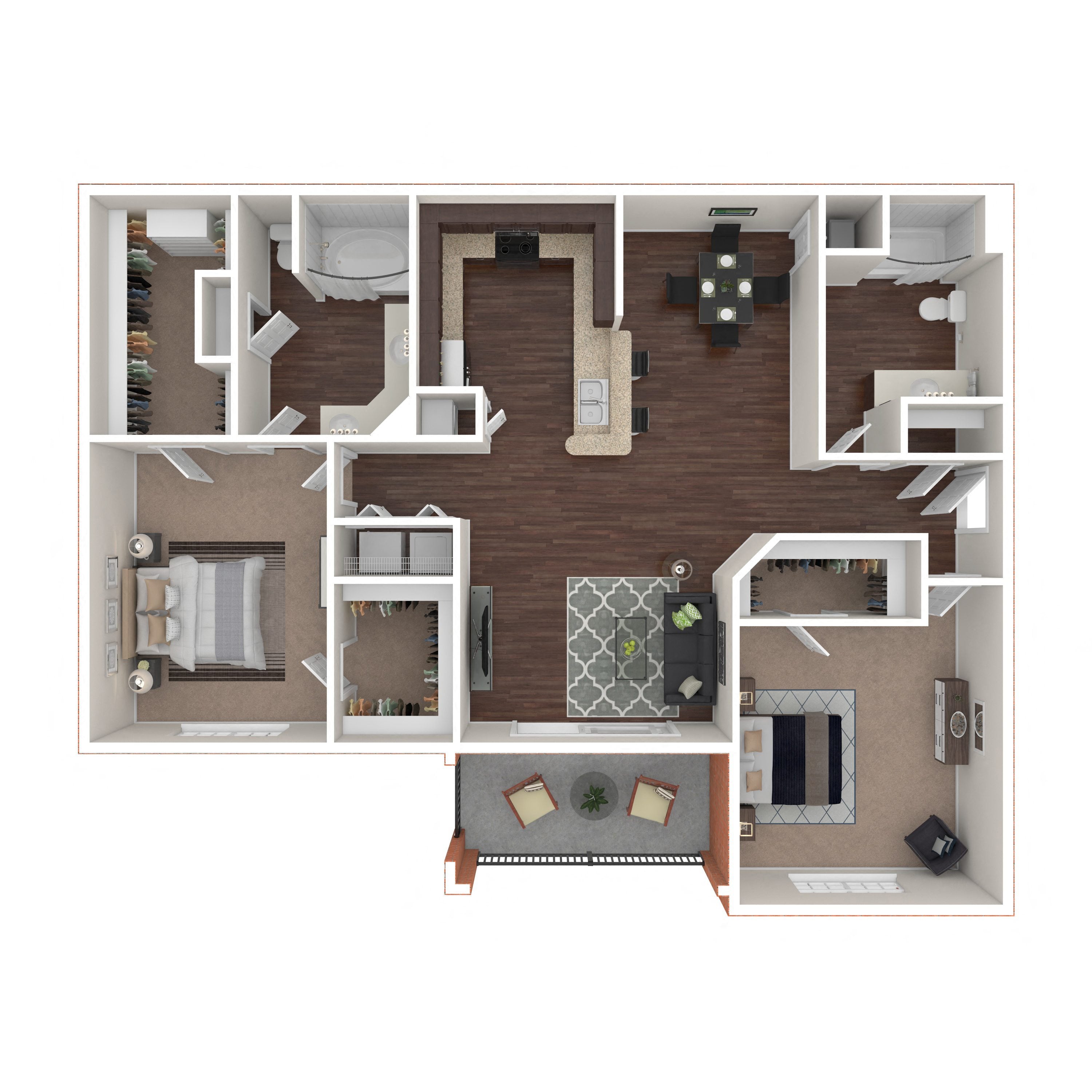 Floor plan layout diagram for 2C-R