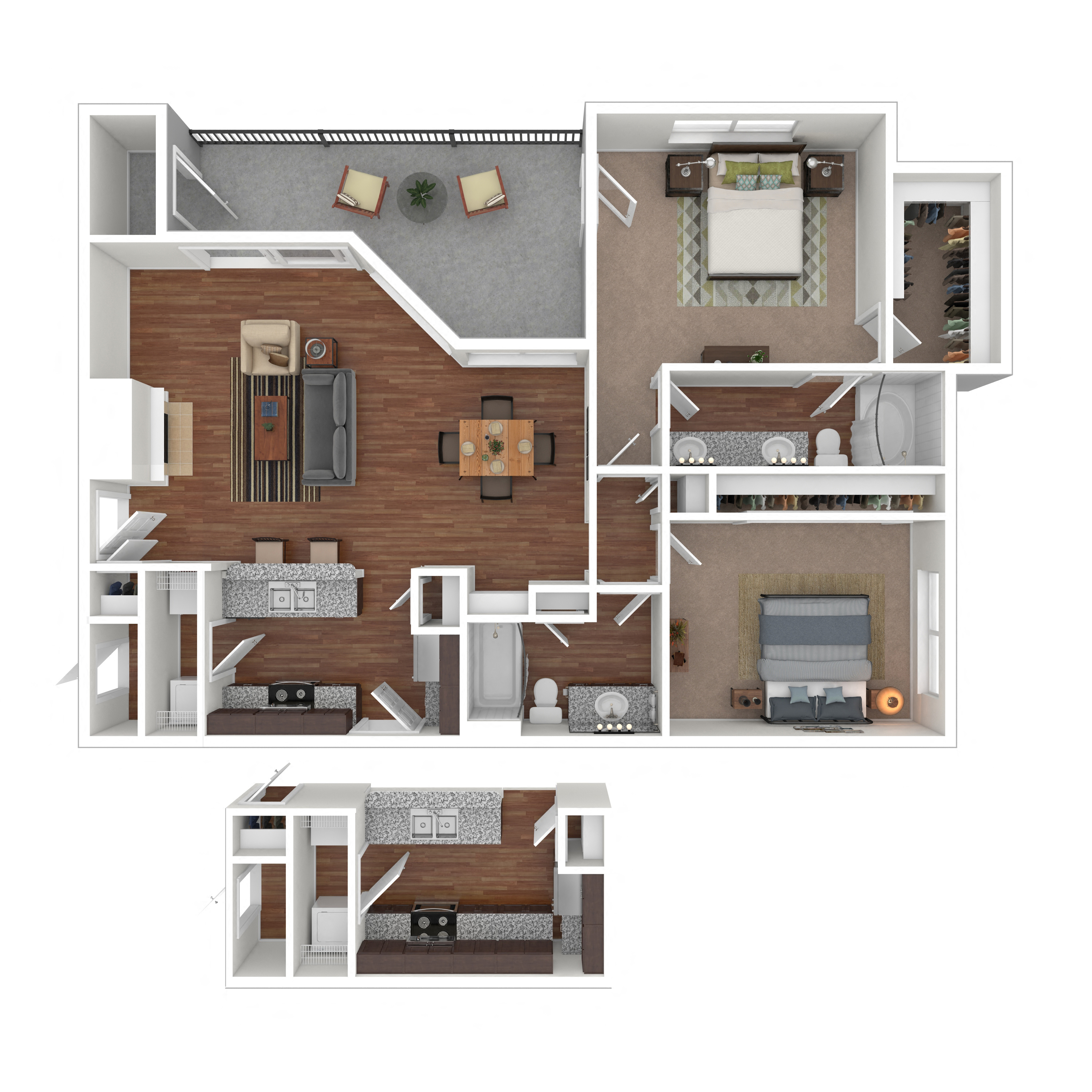 Floor plan layout diagram for 2C