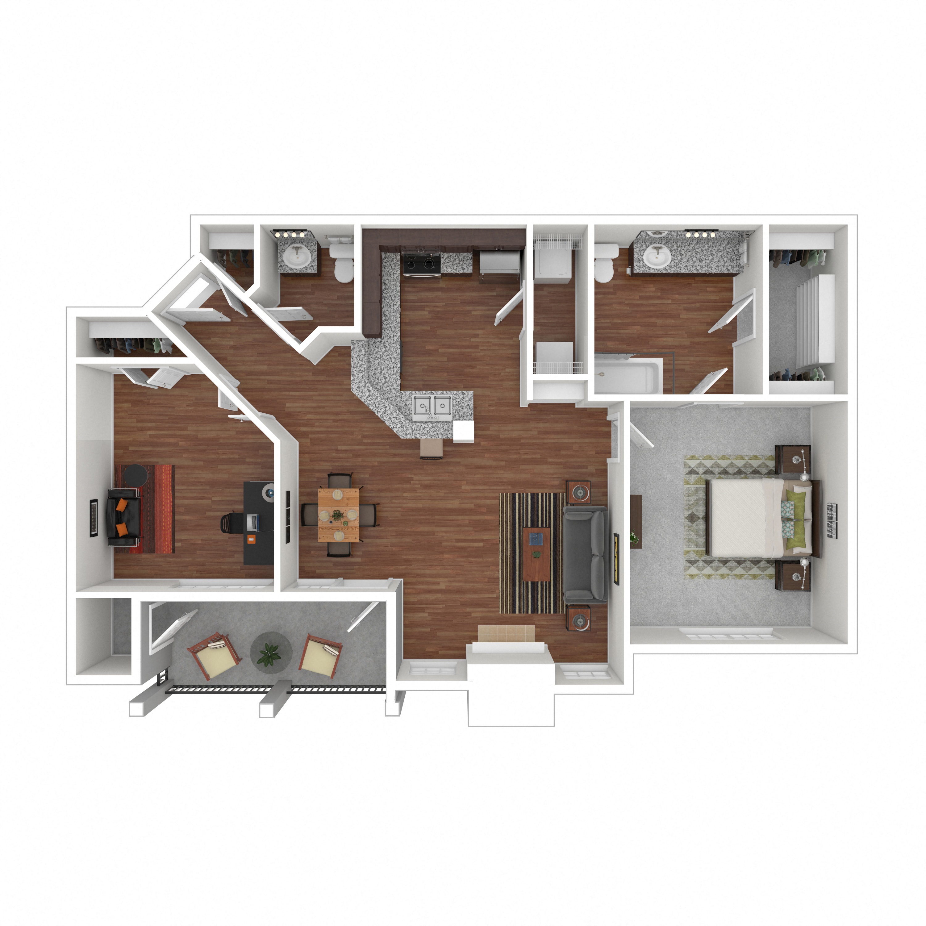 Floor plan layout diagram for 1C-R