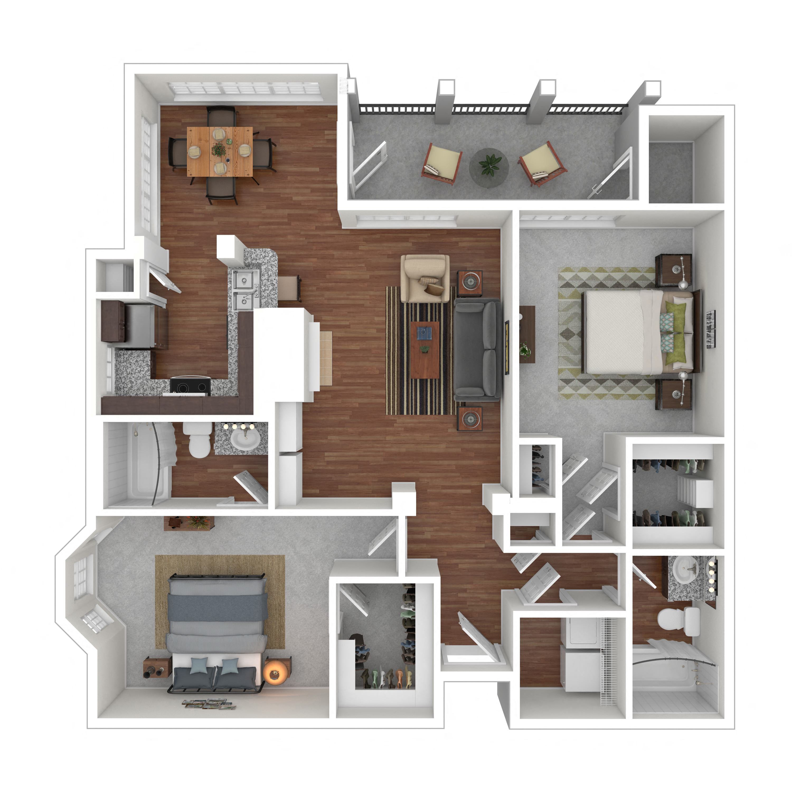 Floor plan layout diagram for 2B