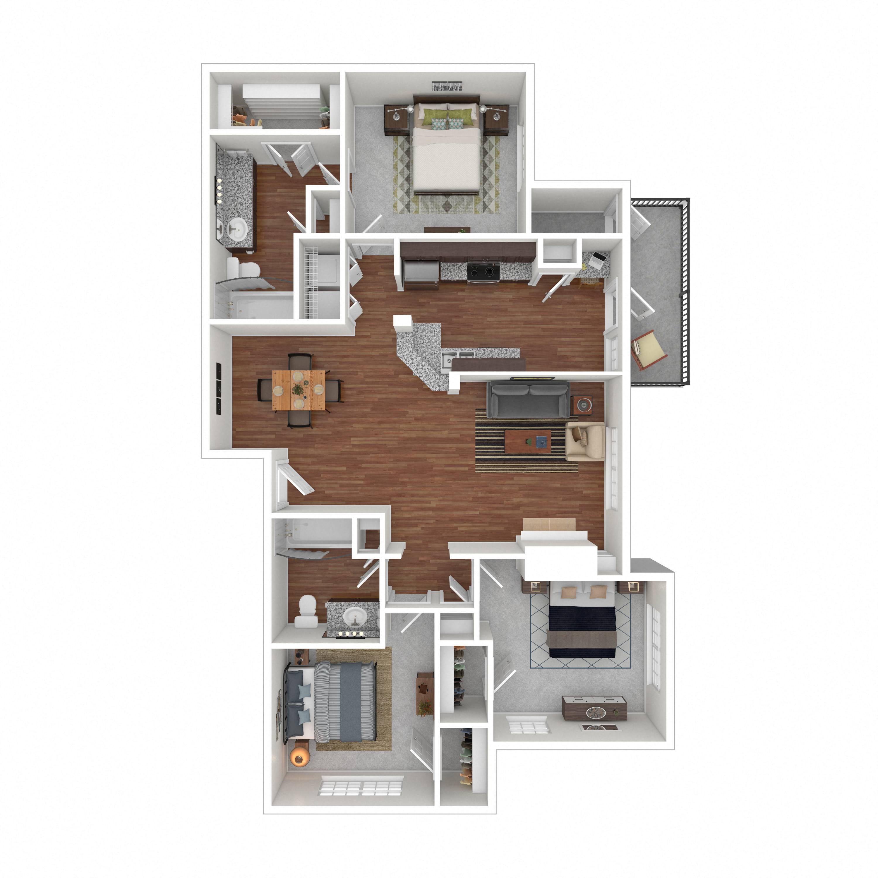 Floor plan layout diagram for 3A-R