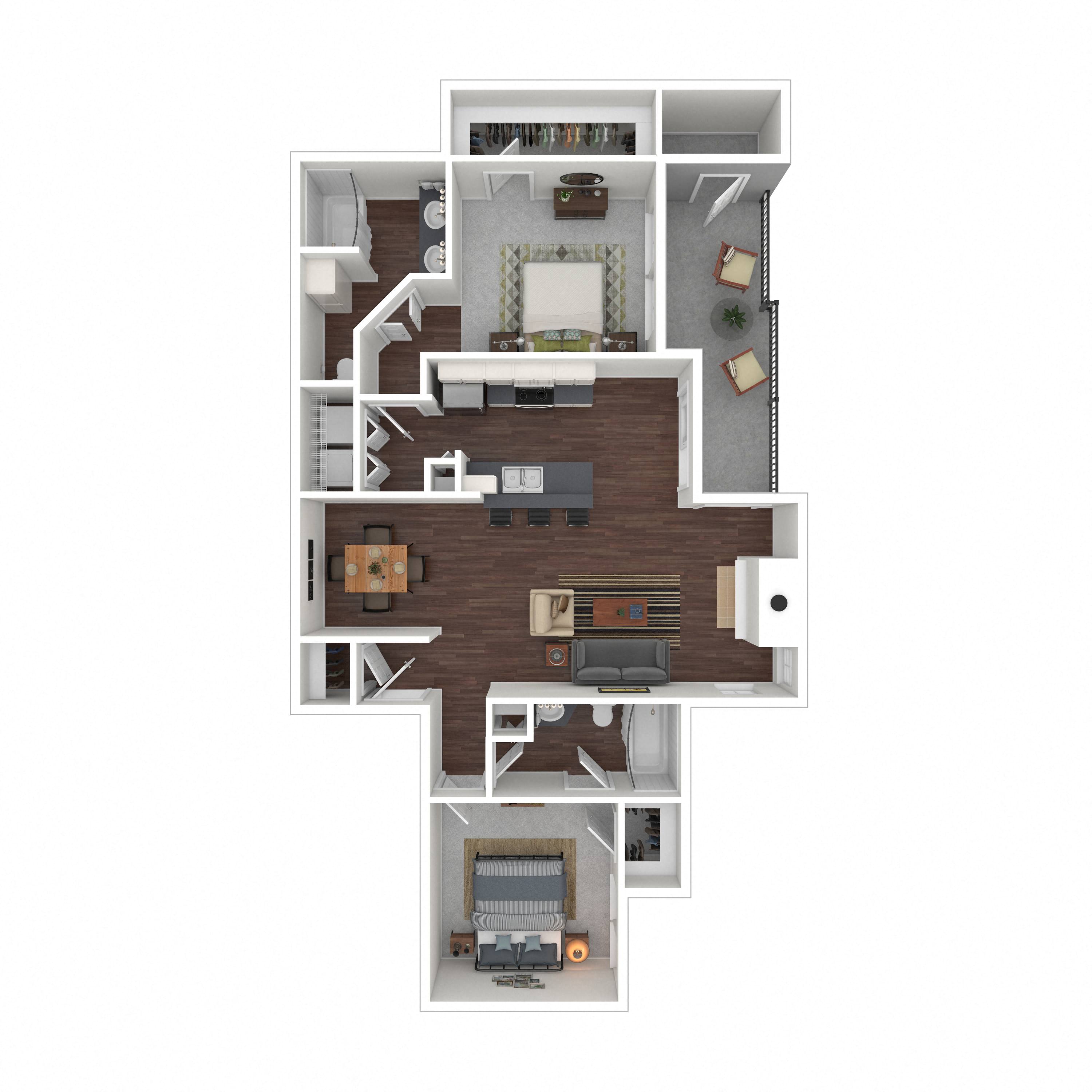 Floor plan layout diagram for 2C