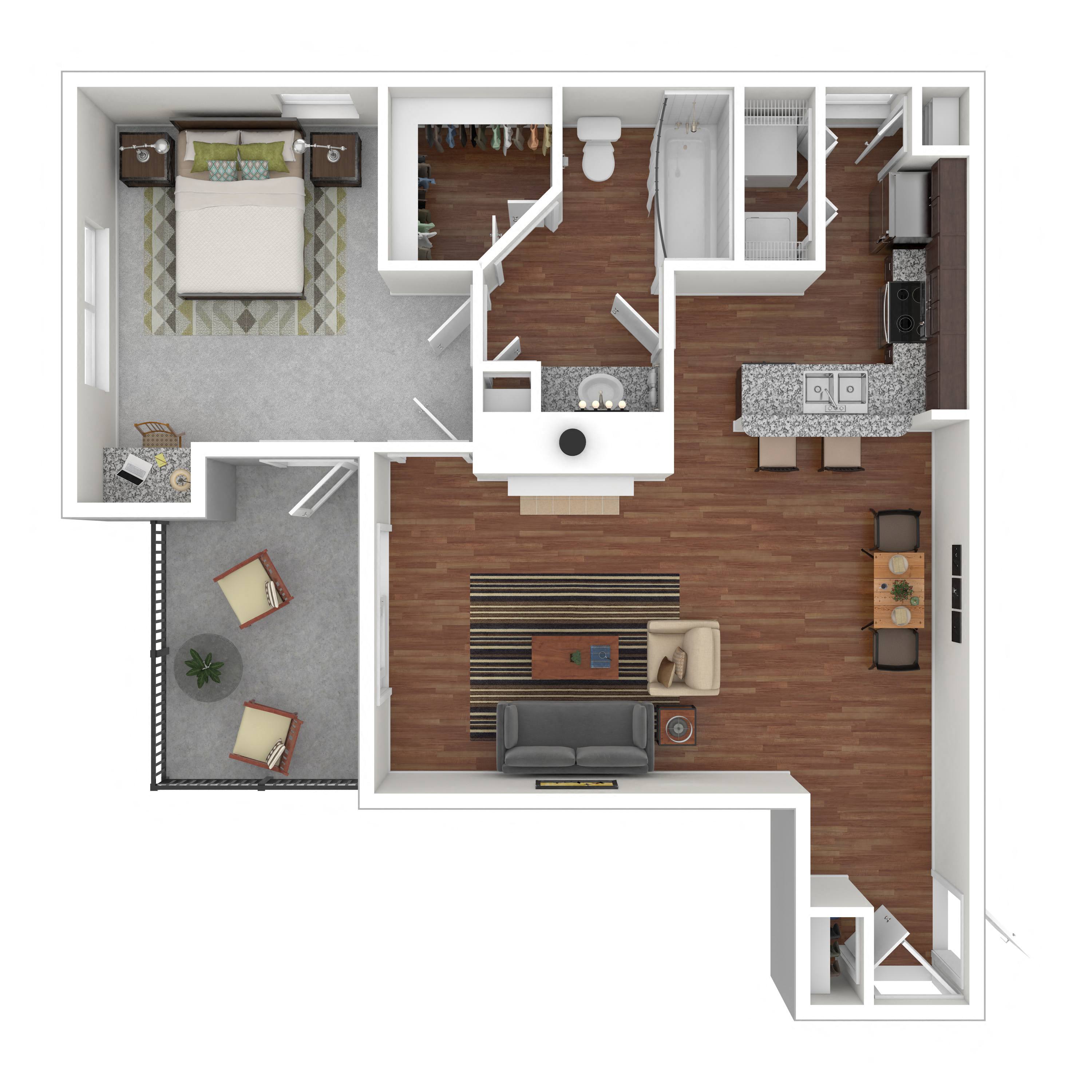 Floor plan layout diagram for 1A