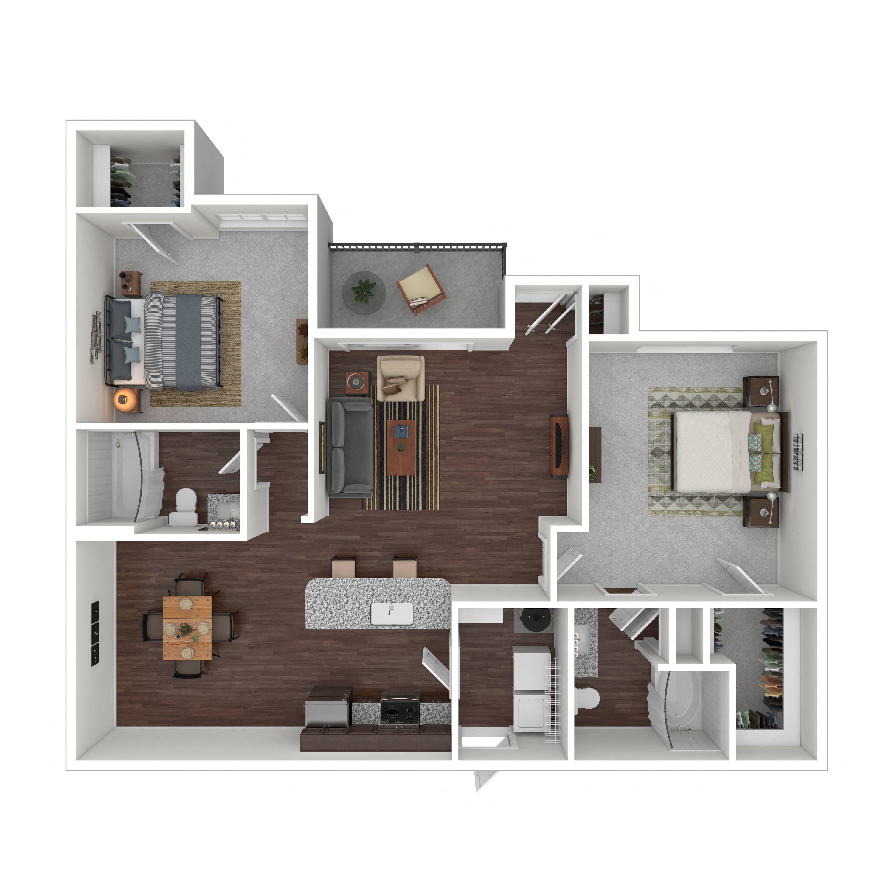 Floor plan layout diagram for 2C