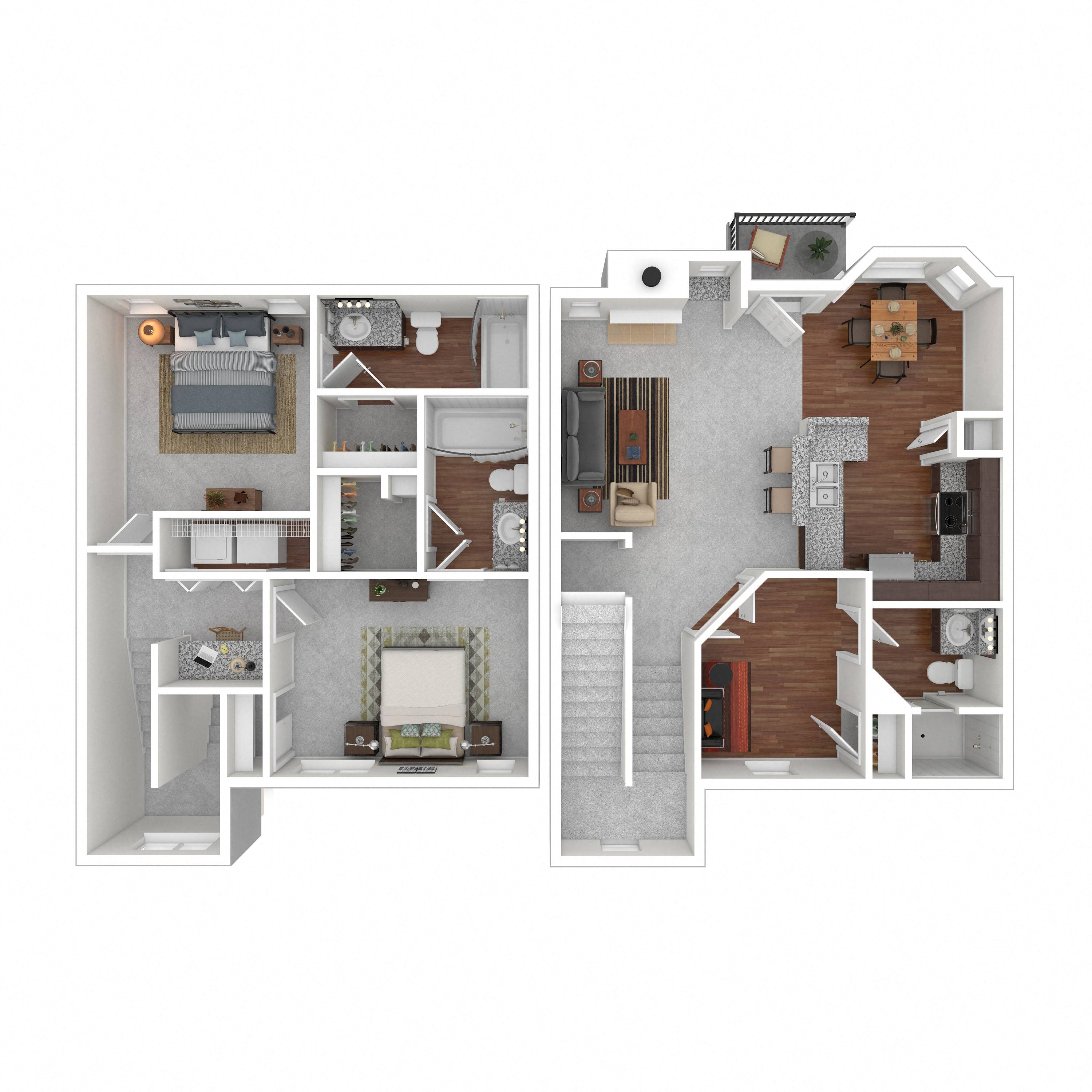 Floor plan layout diagram for 2B