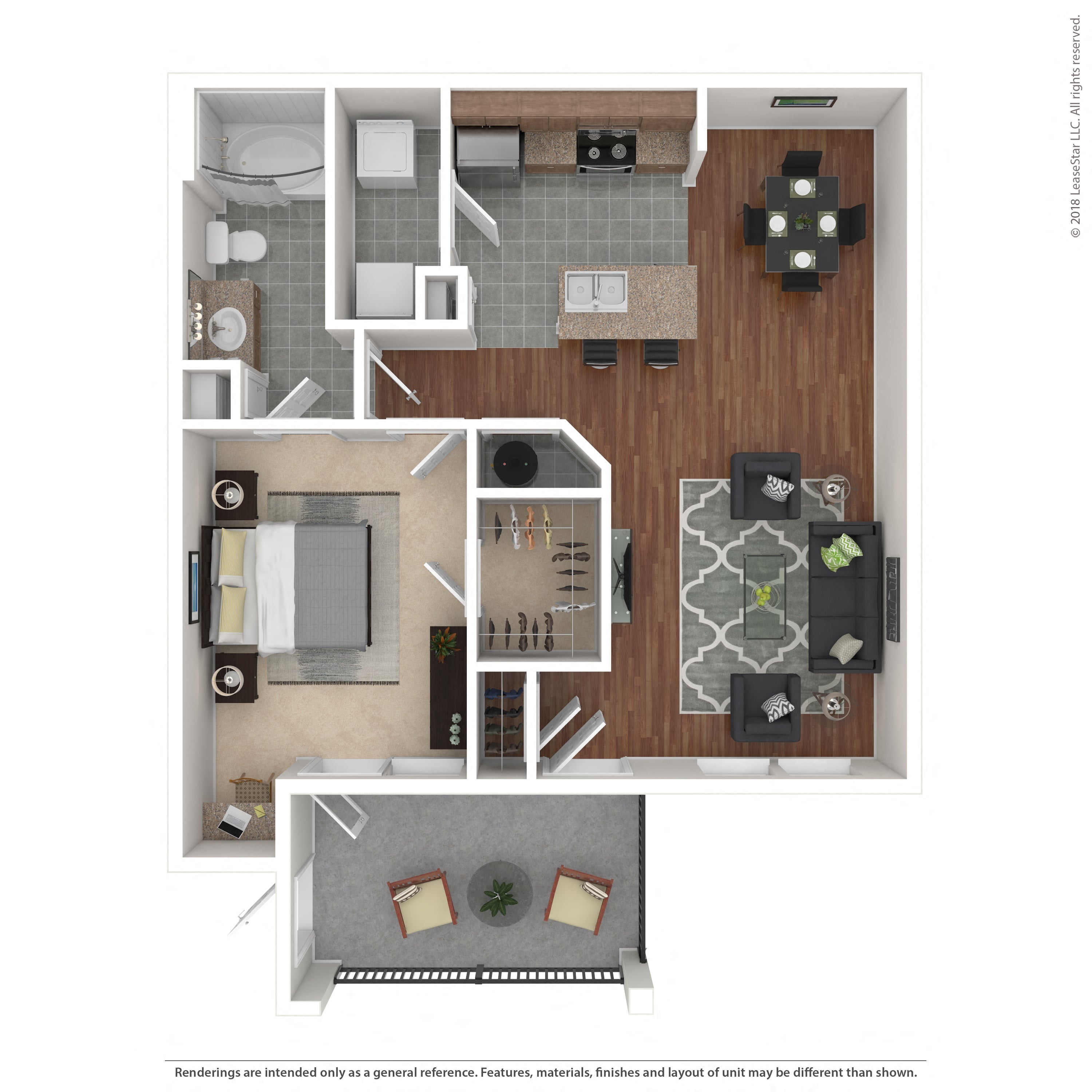 Floor plan layout diagram for 1B