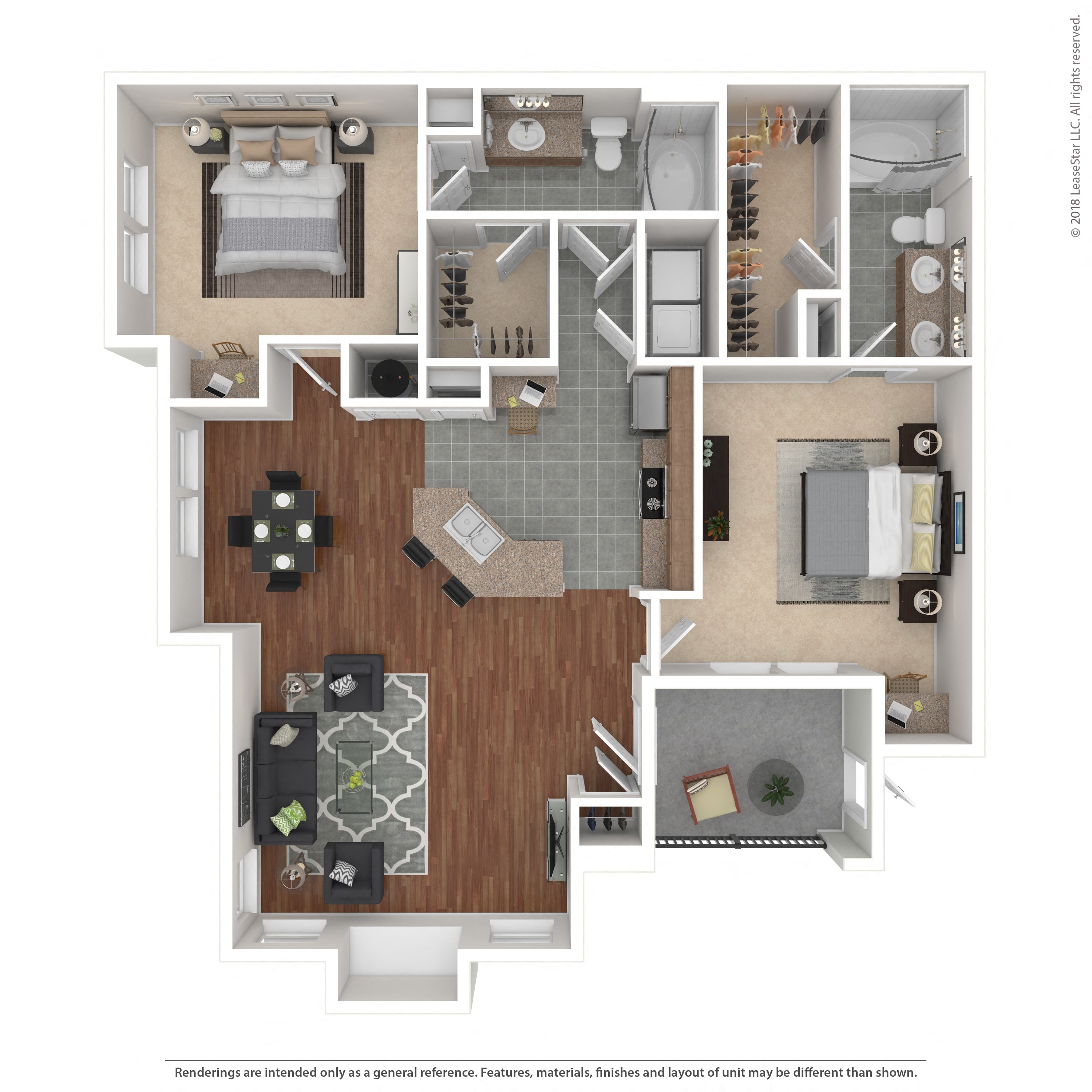 Floor plan layout diagram for 2C