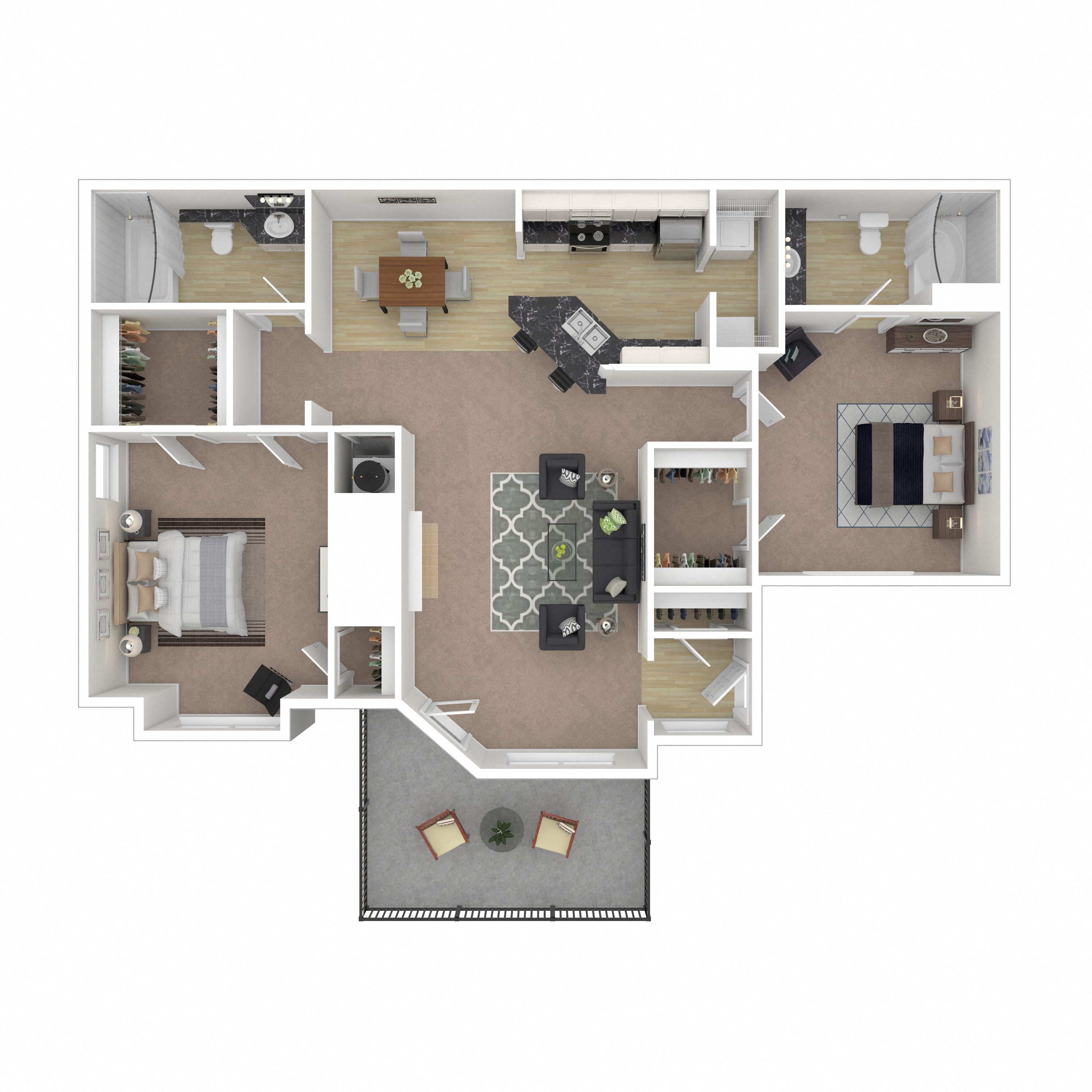 Floor plan layout diagram for 2A-R