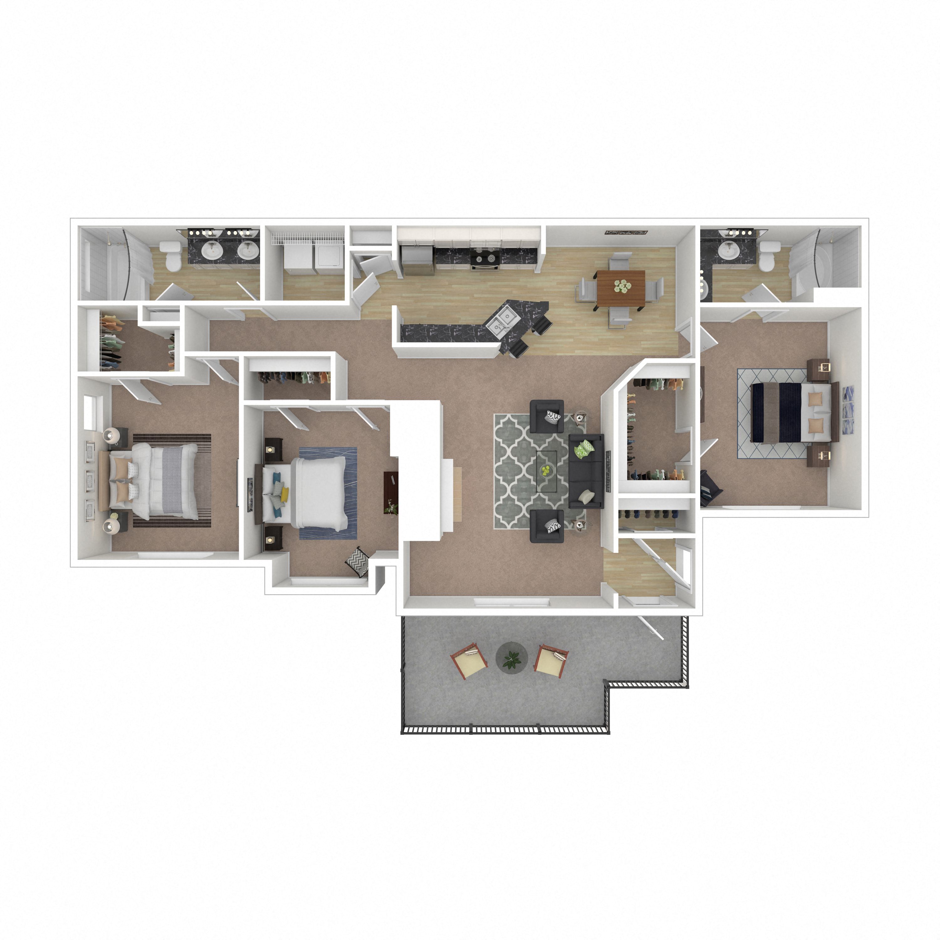 Floor plan layout diagram for 3A-R