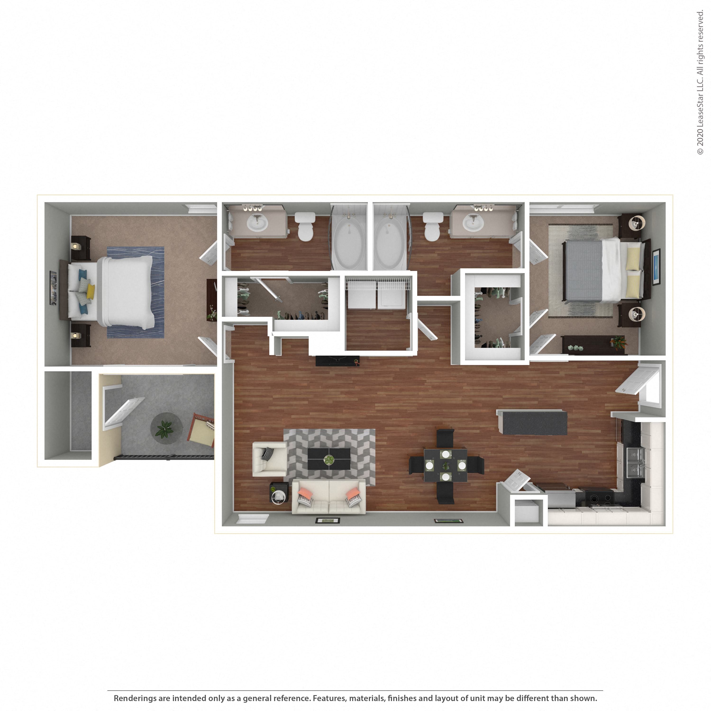 Floor plan layout diagram for 2B-R