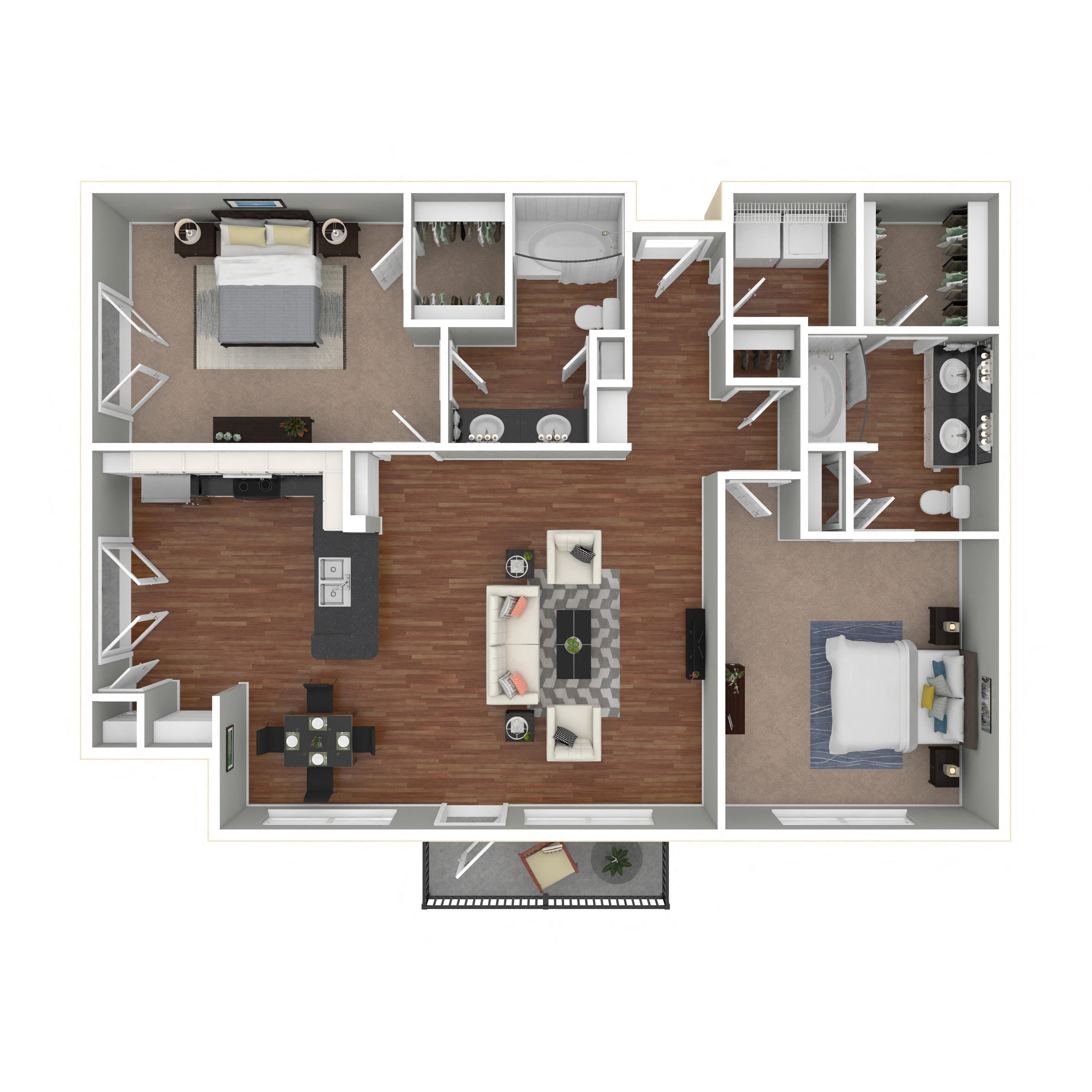 Floor plan layout diagram for 2C-R