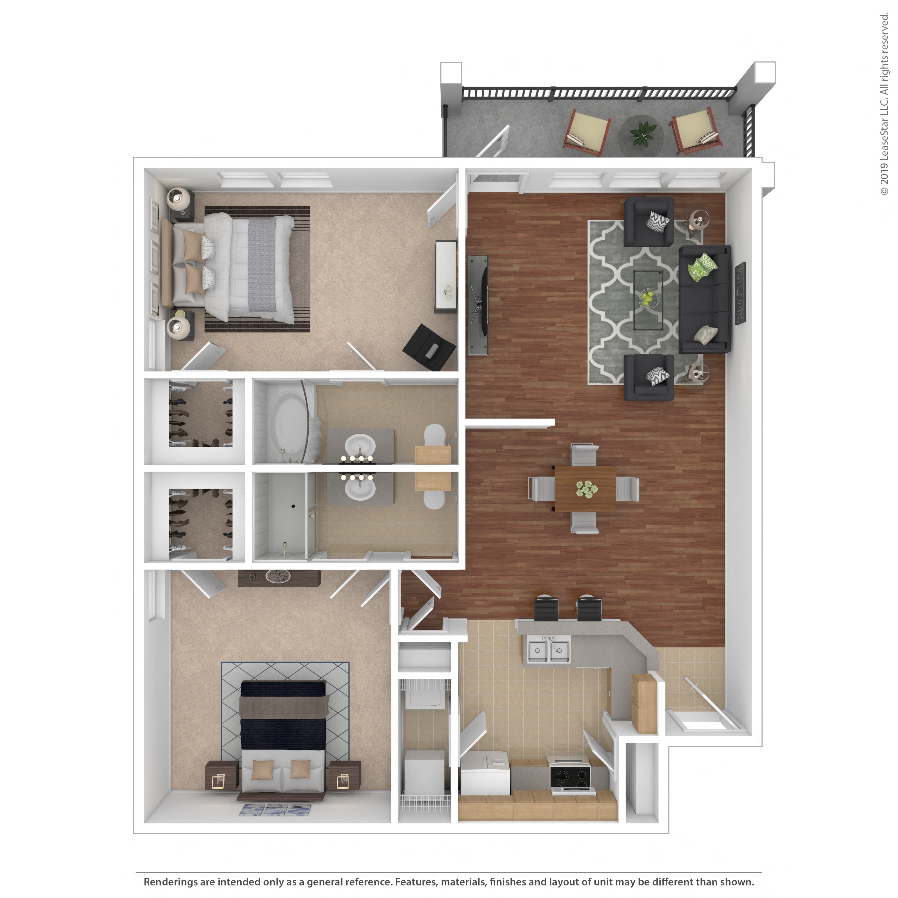 Floor plan layout diagram for 2C