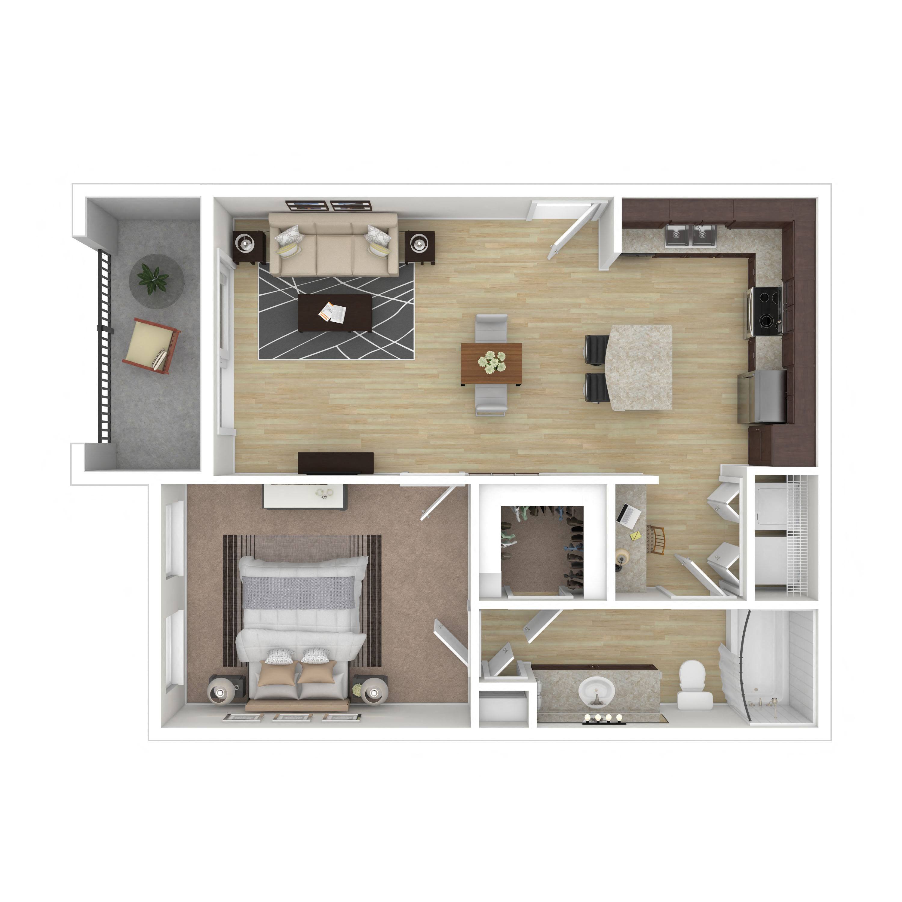 Floor plan layout diagram for 1A