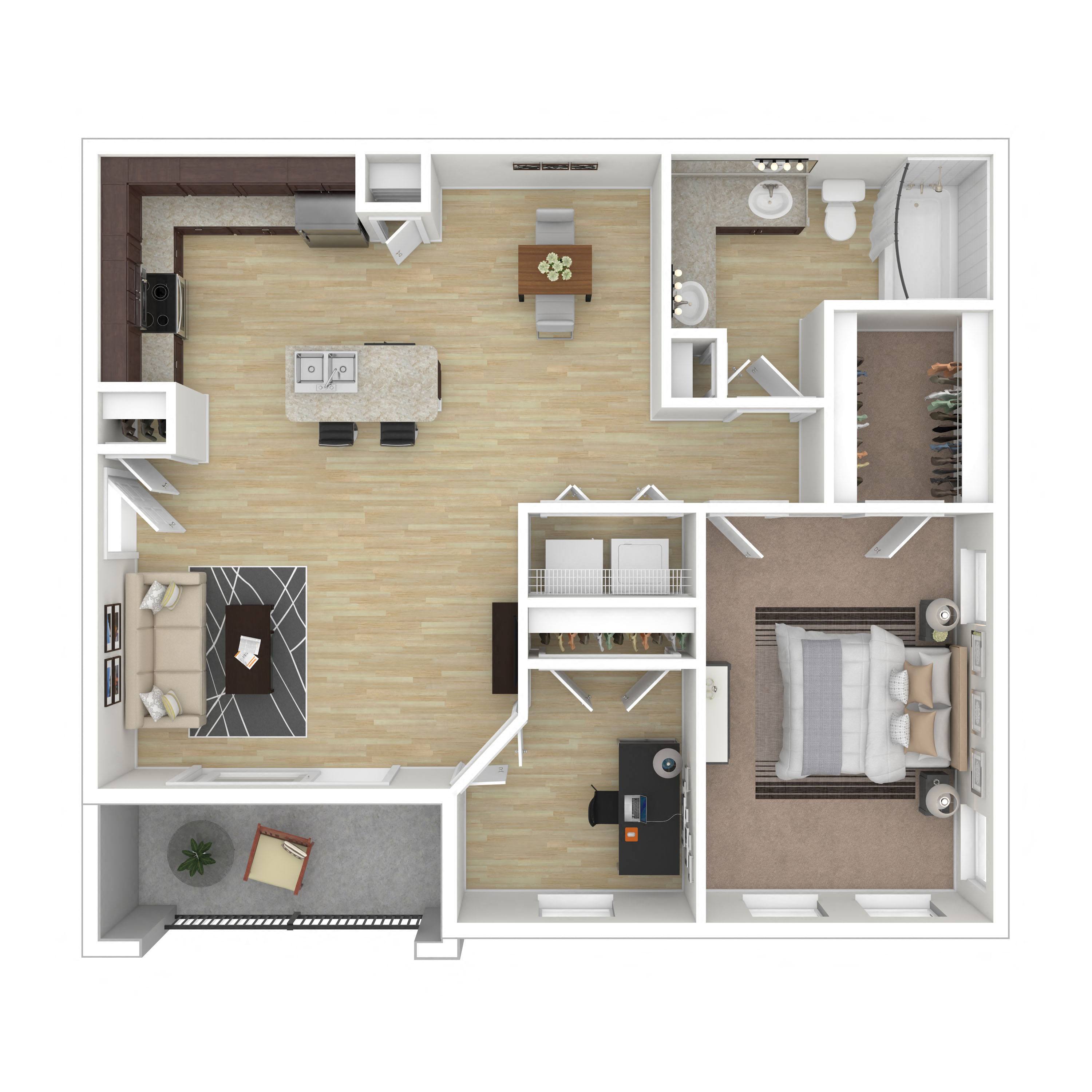 1D floor plan