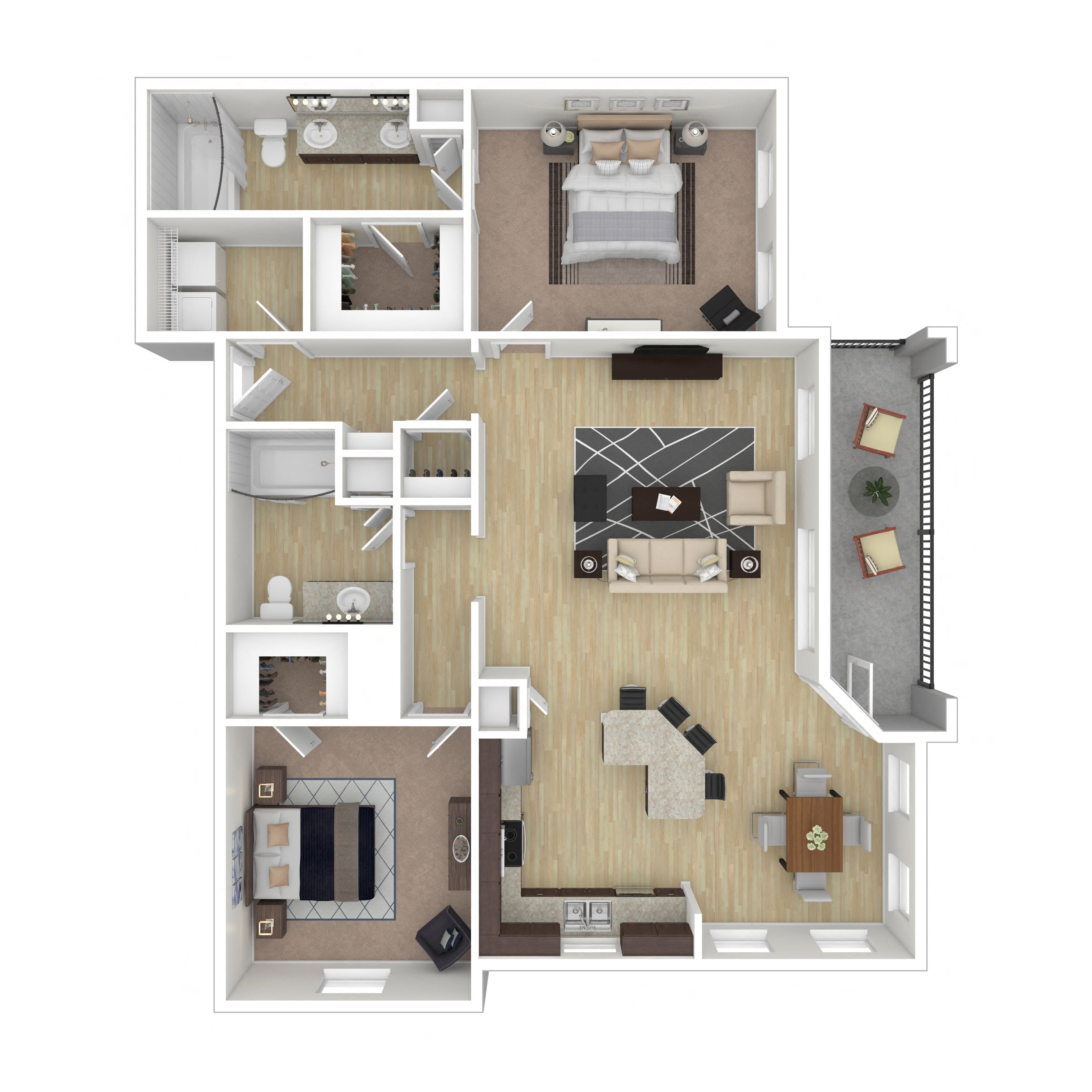 Floor plan layout diagram for 2B