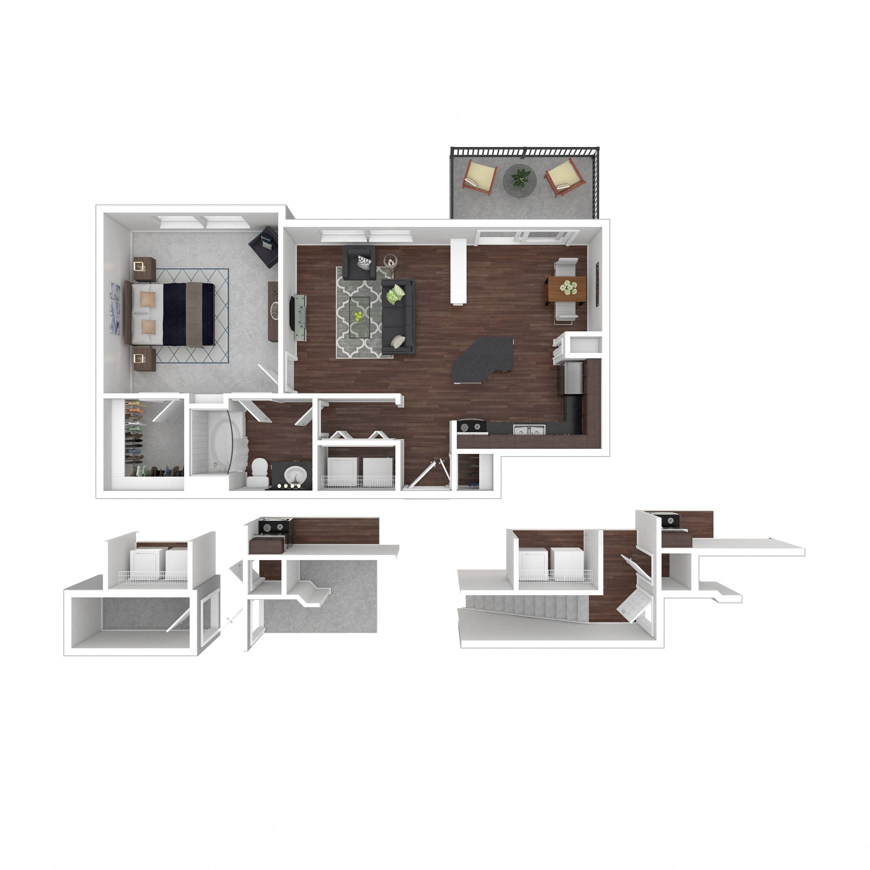 Floor plan layout diagram for 1A