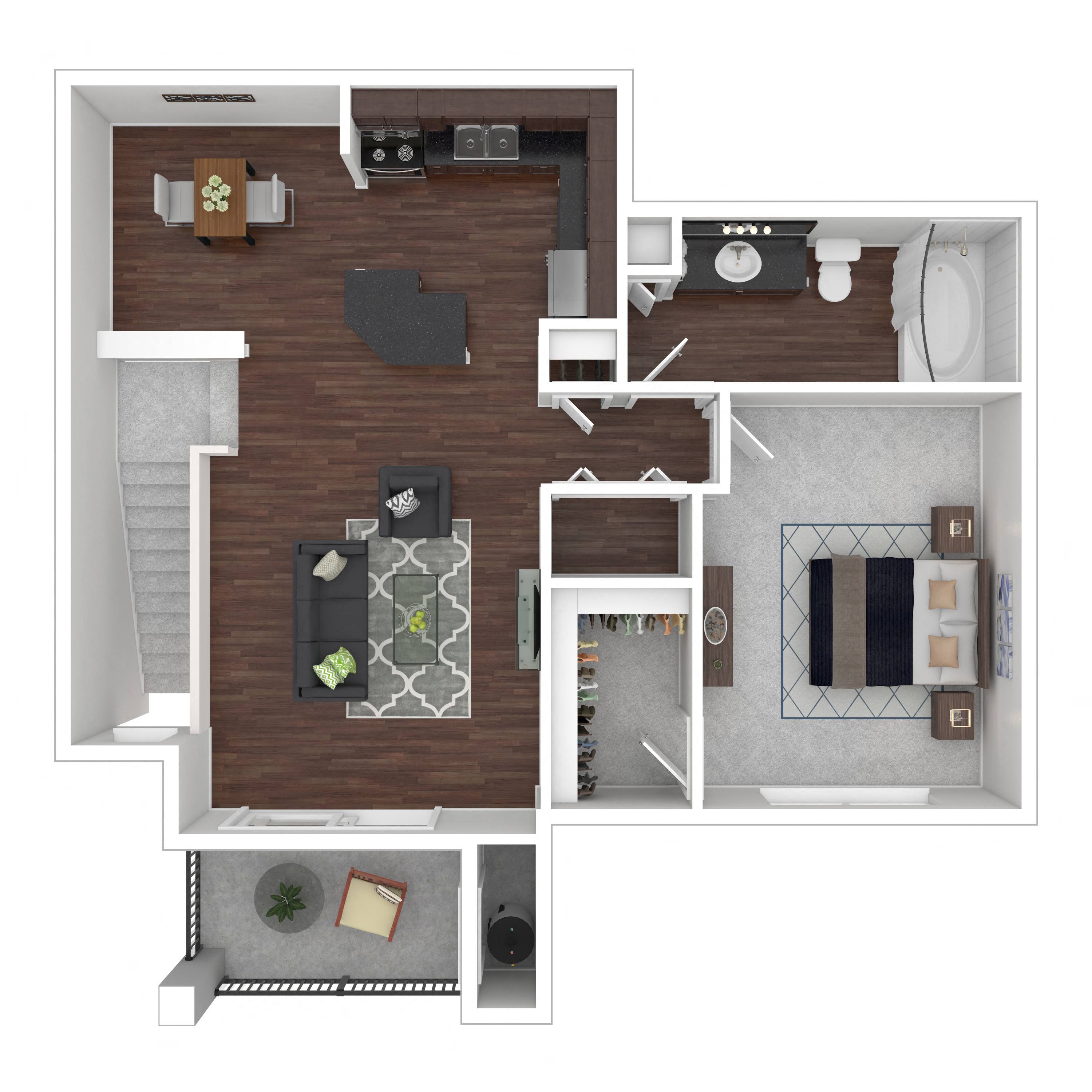 Floor plan layout diagram for 1D