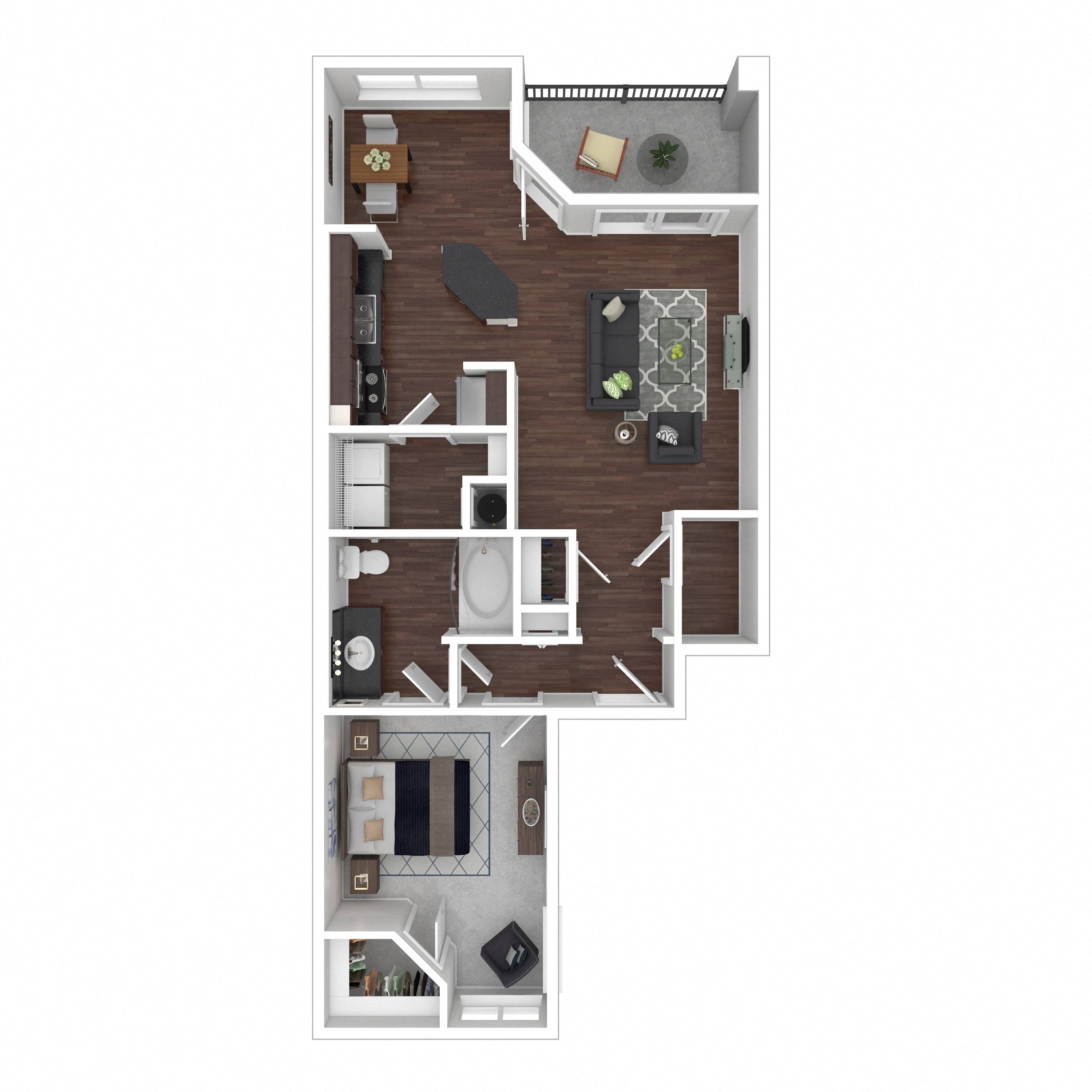 Floor plan layout diagram for 1E