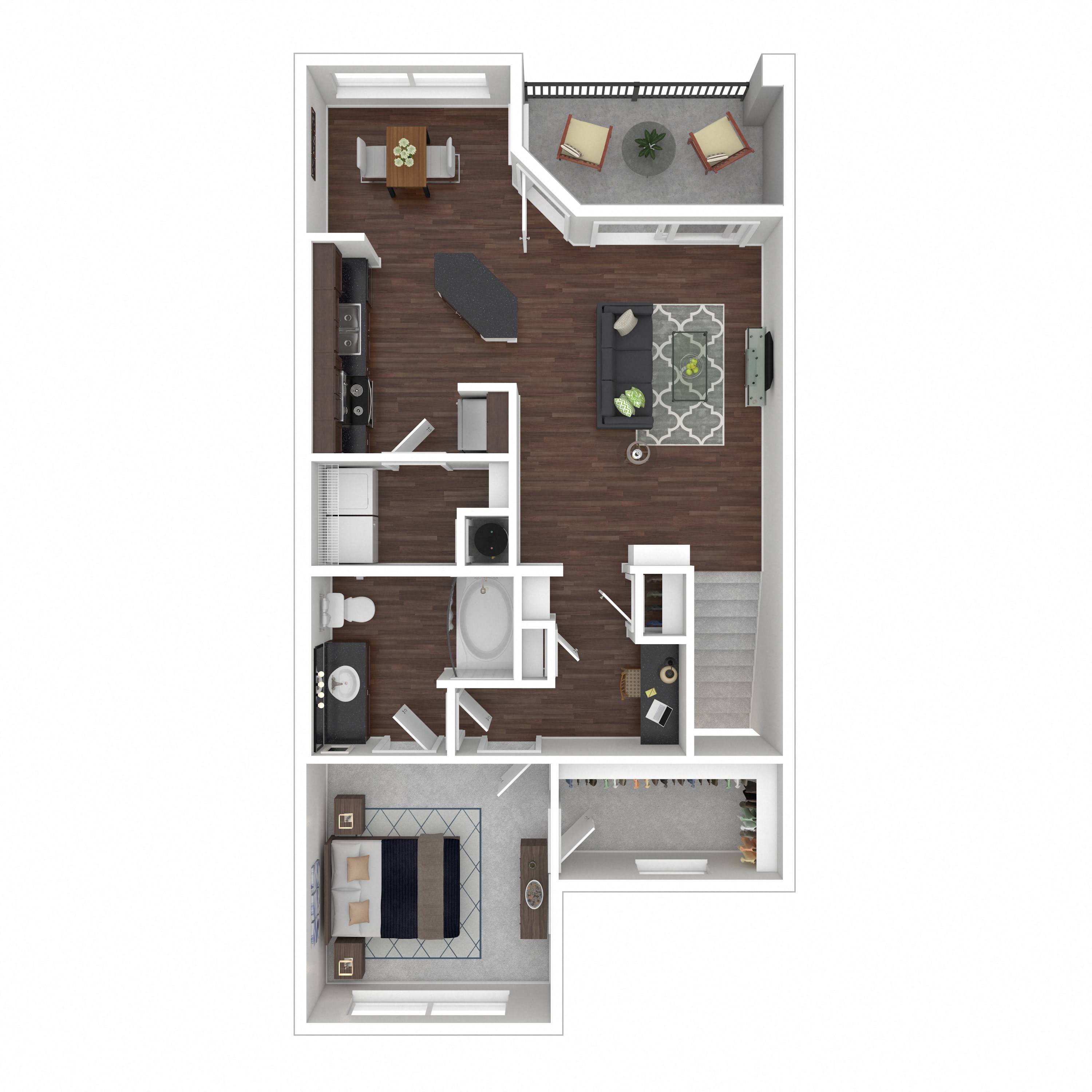 Floor plan layout diagram for 1F