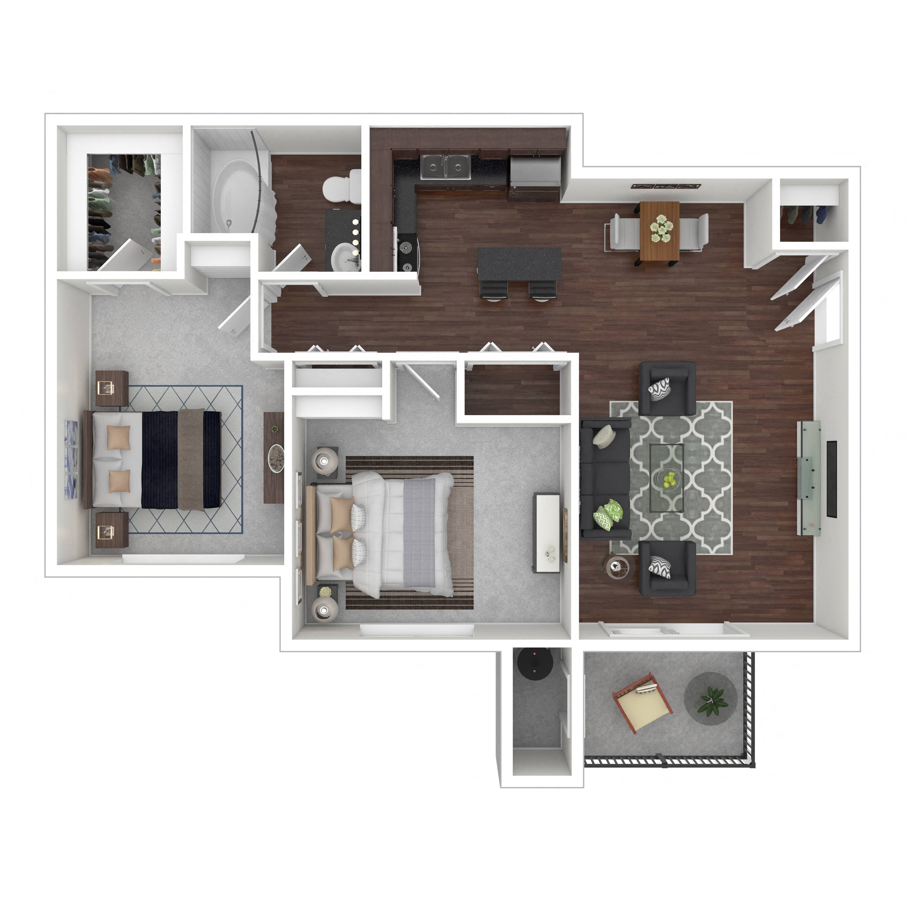 Floor plan layout diagram for 1H