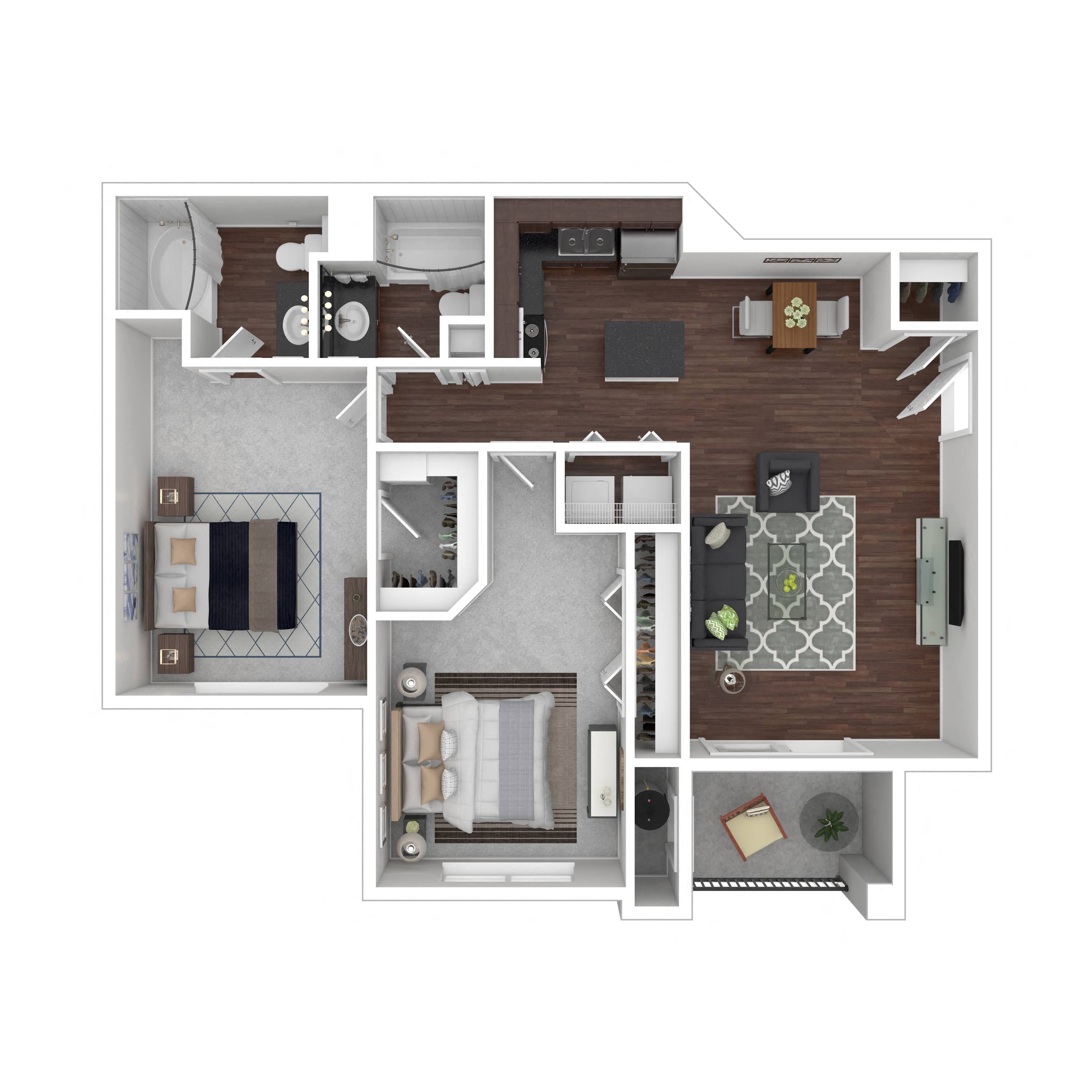 Floor plan layout diagram for 2A