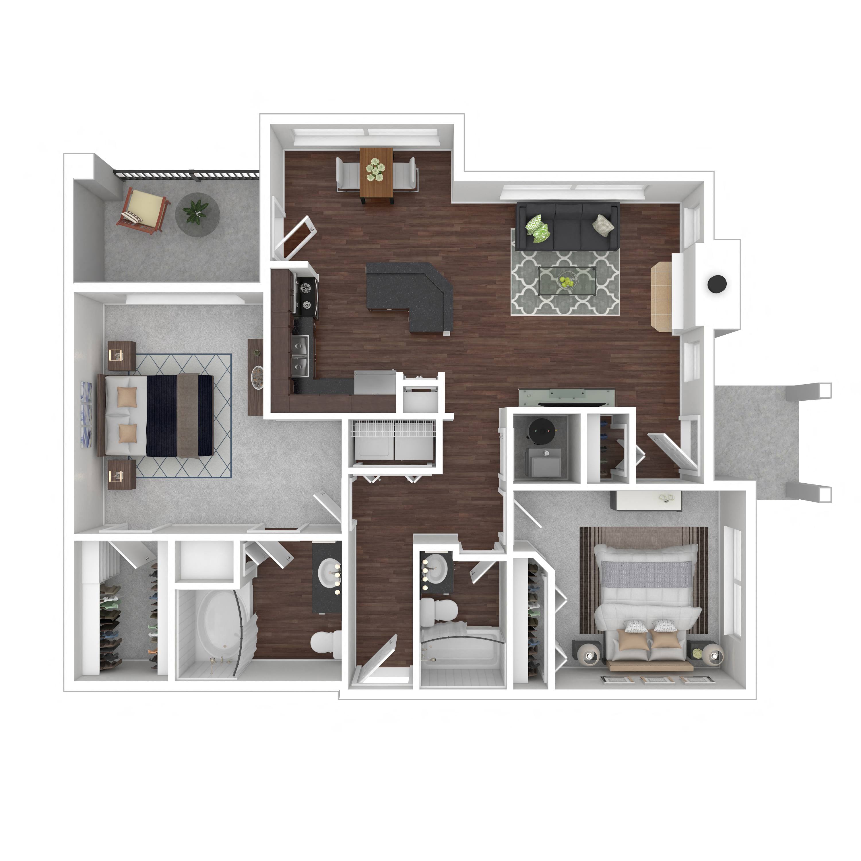 Floor plan layout diagram for 2C