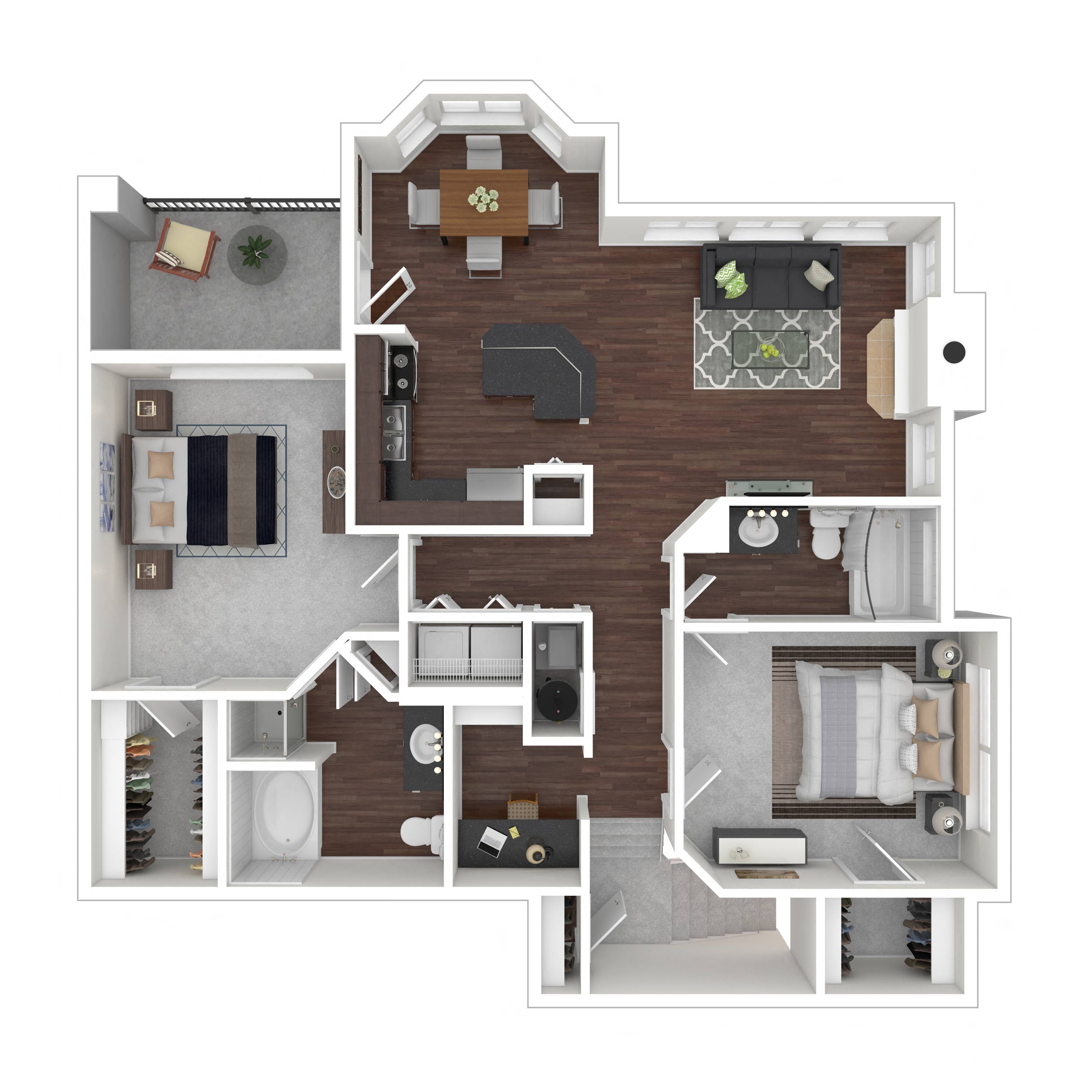 Floor plan layout diagram for 2E
