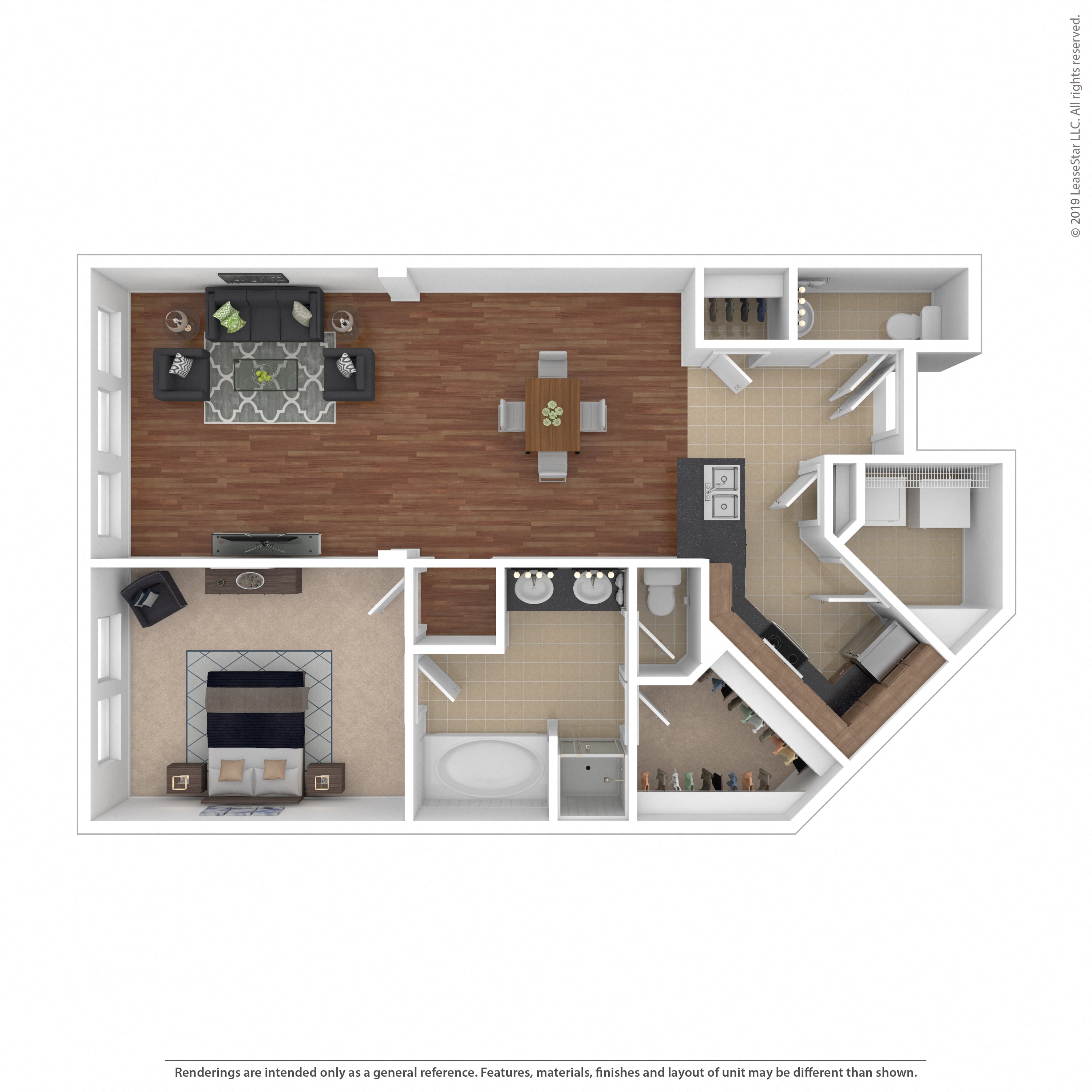 Floor plan layout diagram for 1C