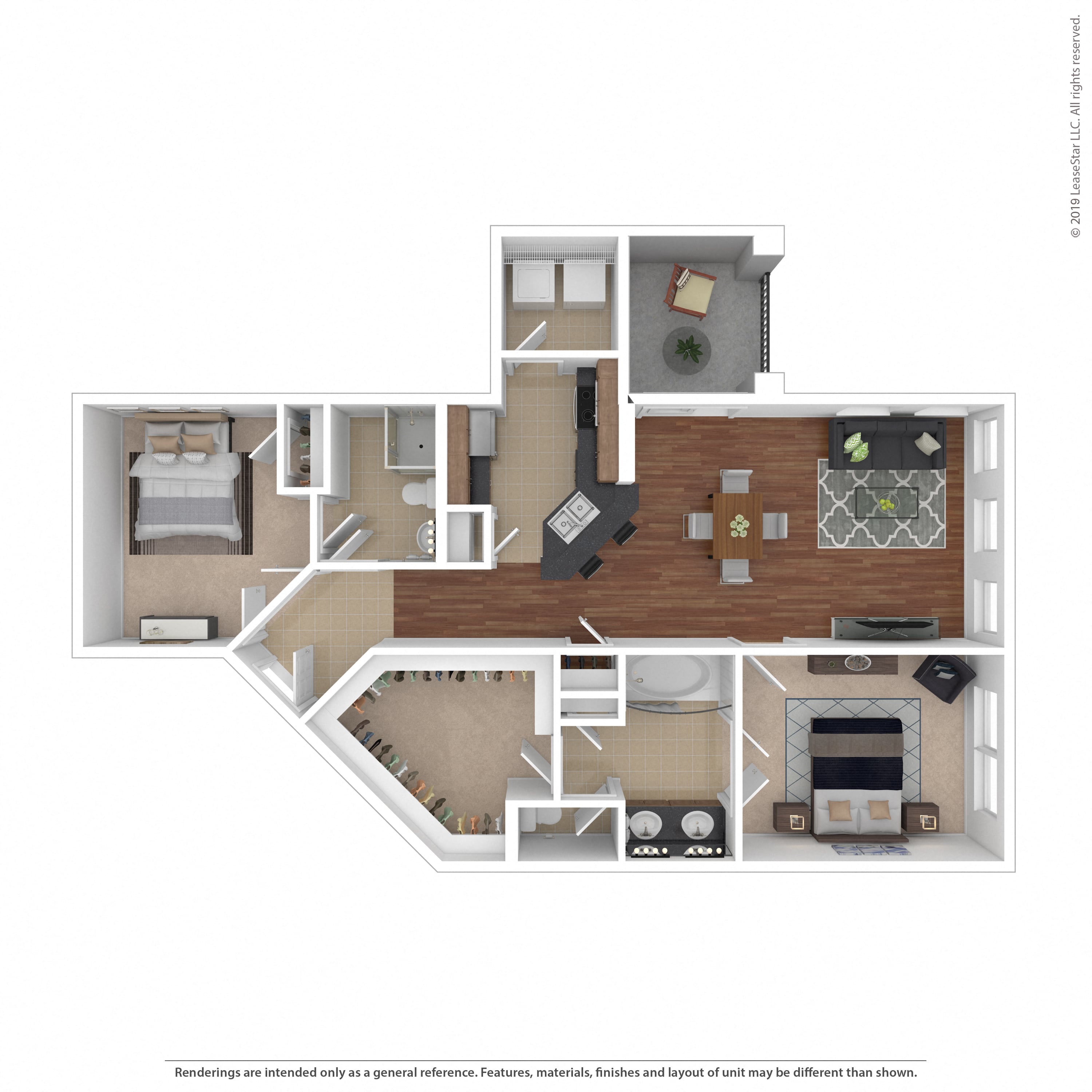 Floor plan layout diagram for 1E