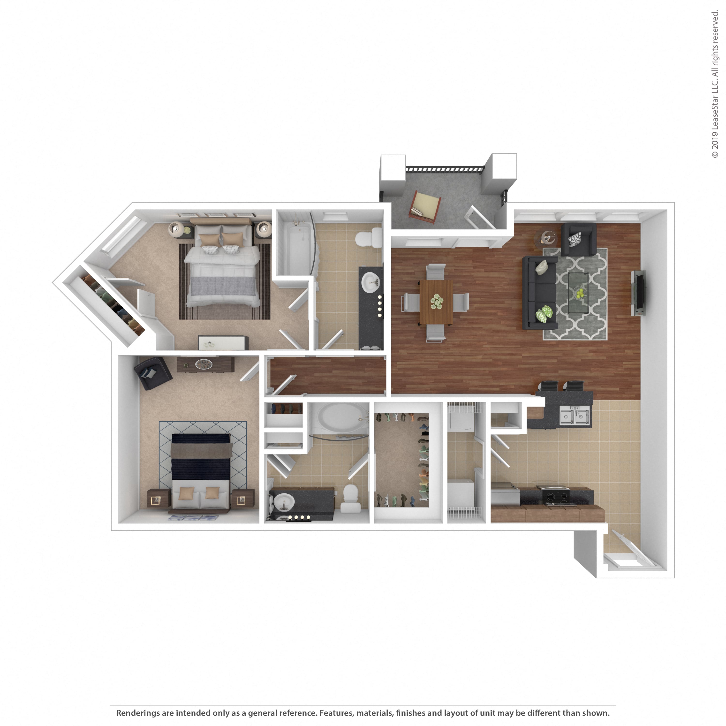Floor plan layout diagram for 2A