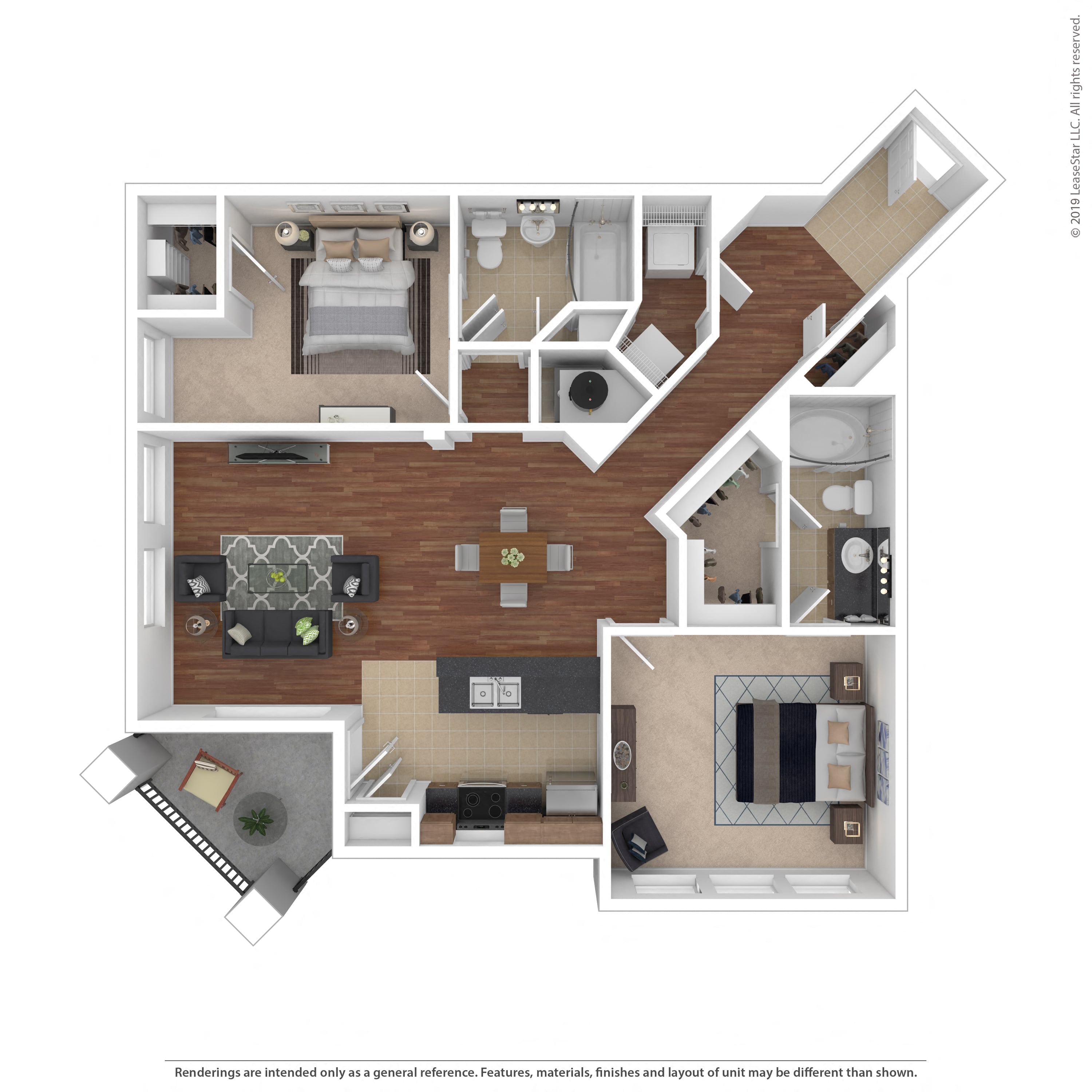 Floor plan layout diagram for 2B