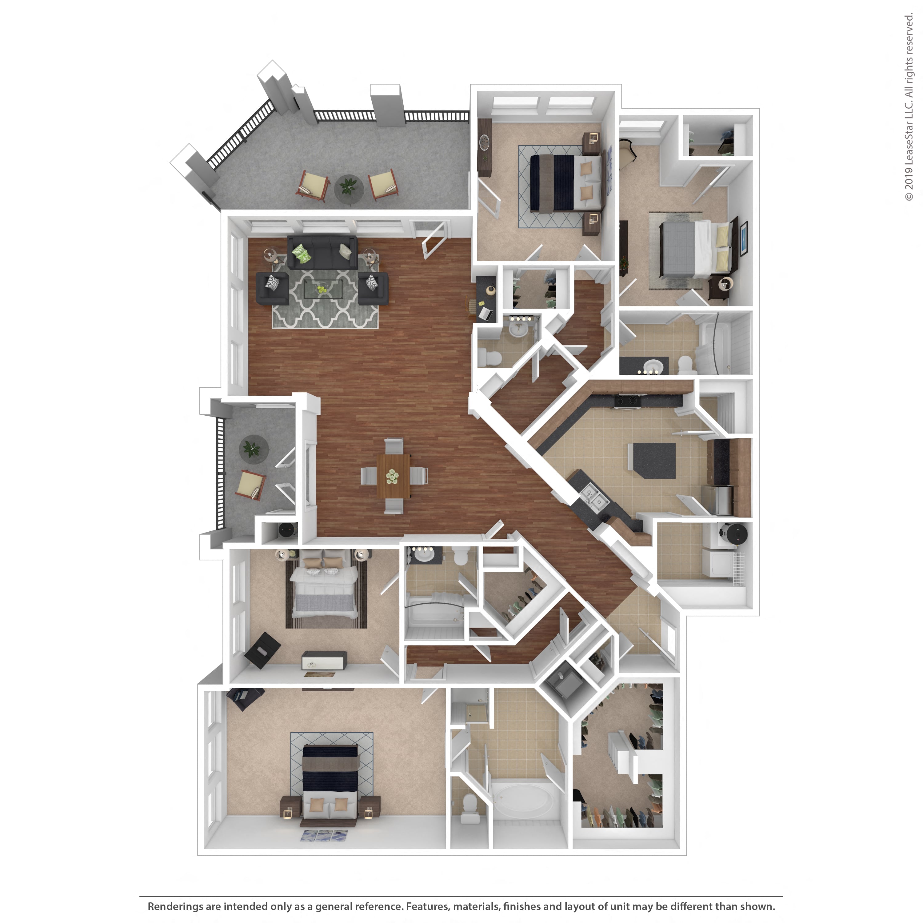 Floor plan layout diagram for 4A