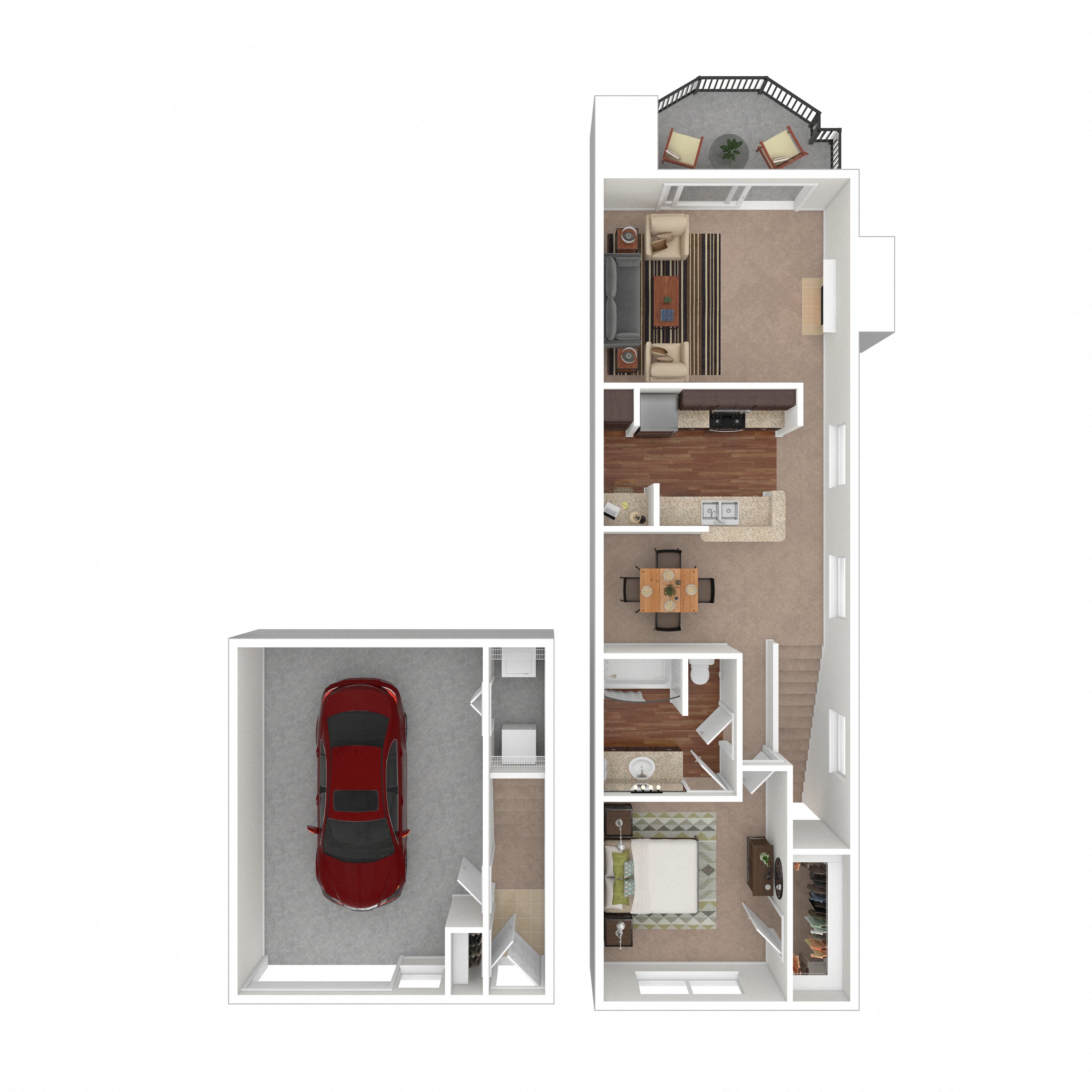 Floor plan layout diagram for 1B-R