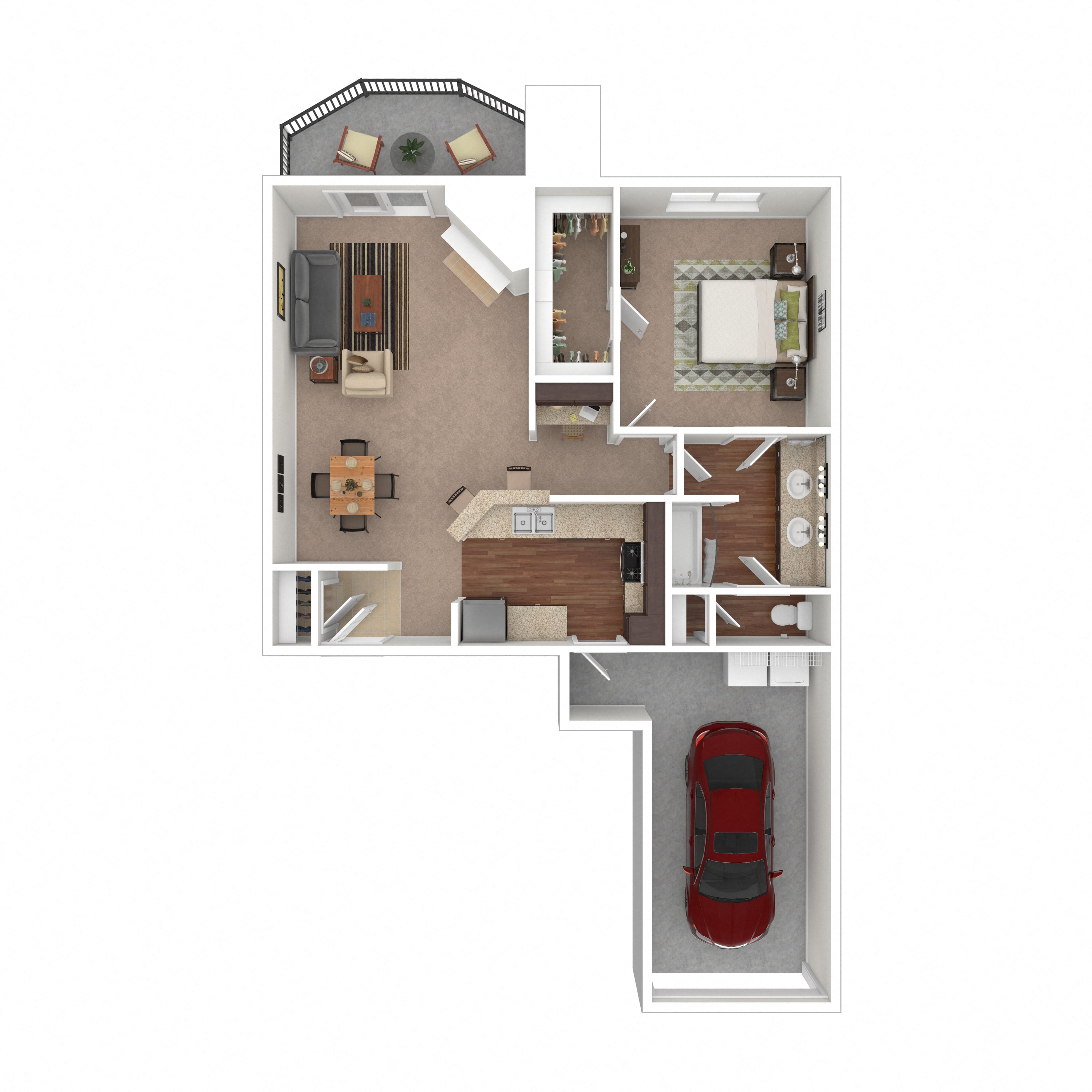 Floor plan layout diagram for 1C-R