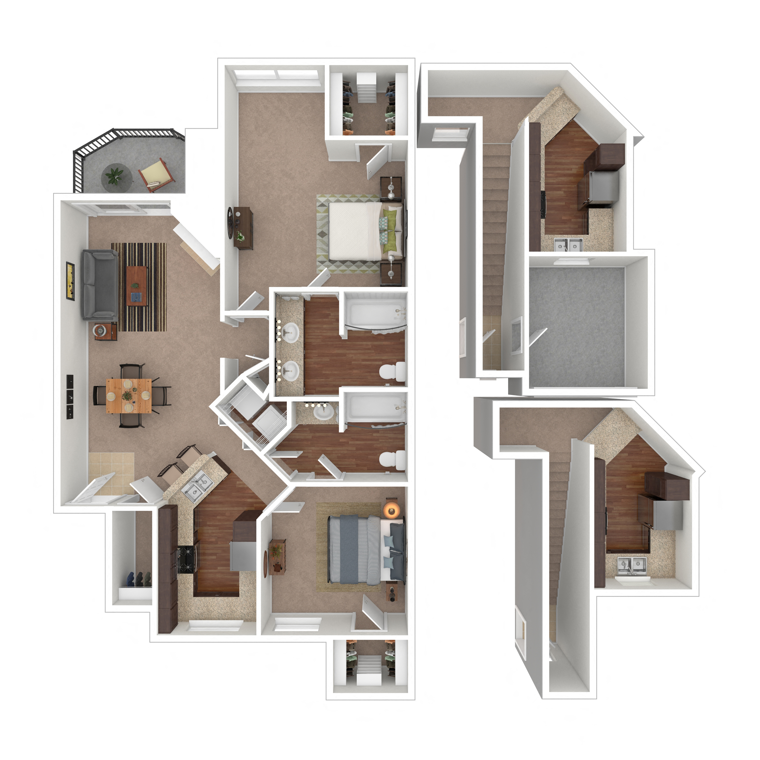 Floor plan layout diagram for 2B-R