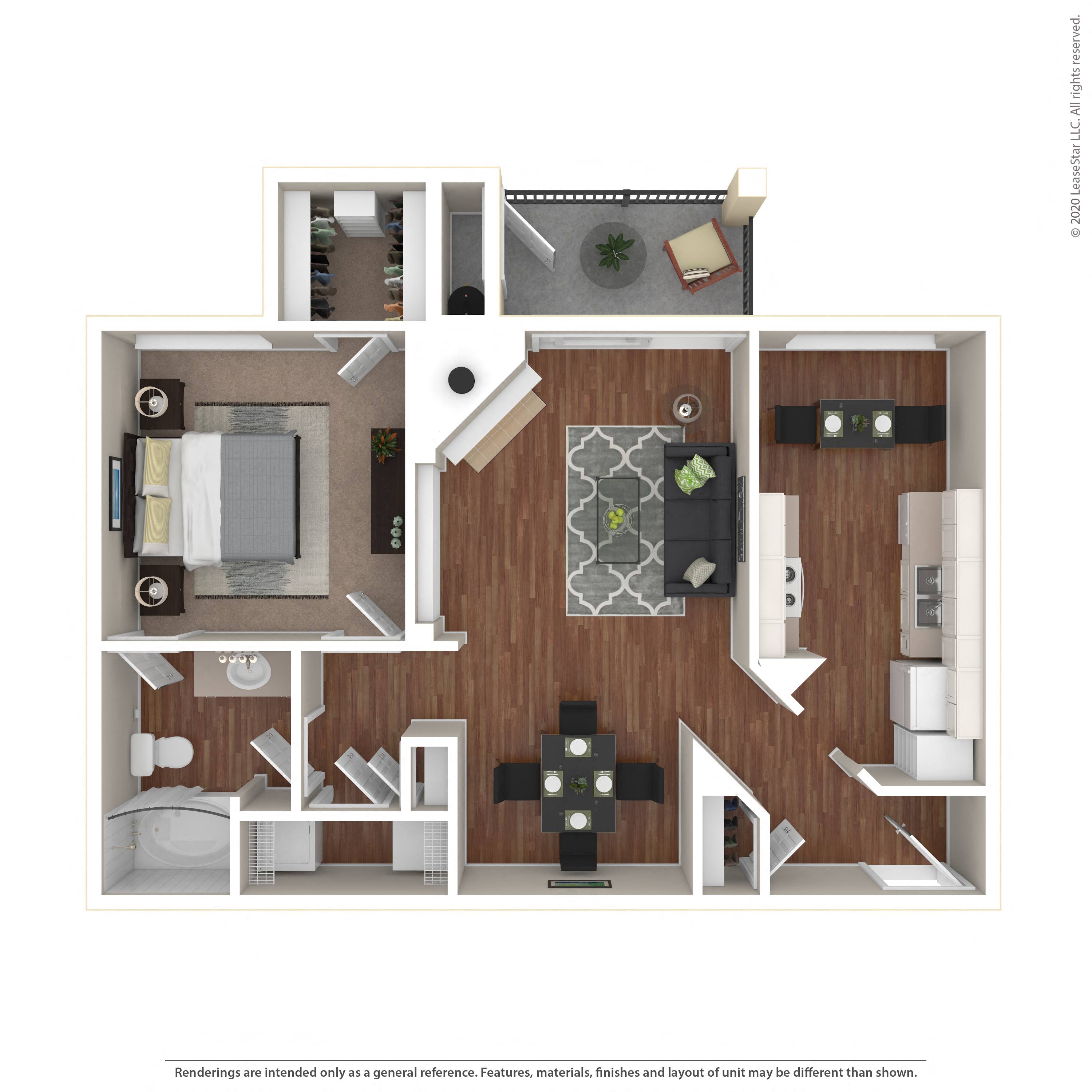 Floor plan layout diagram for 1C