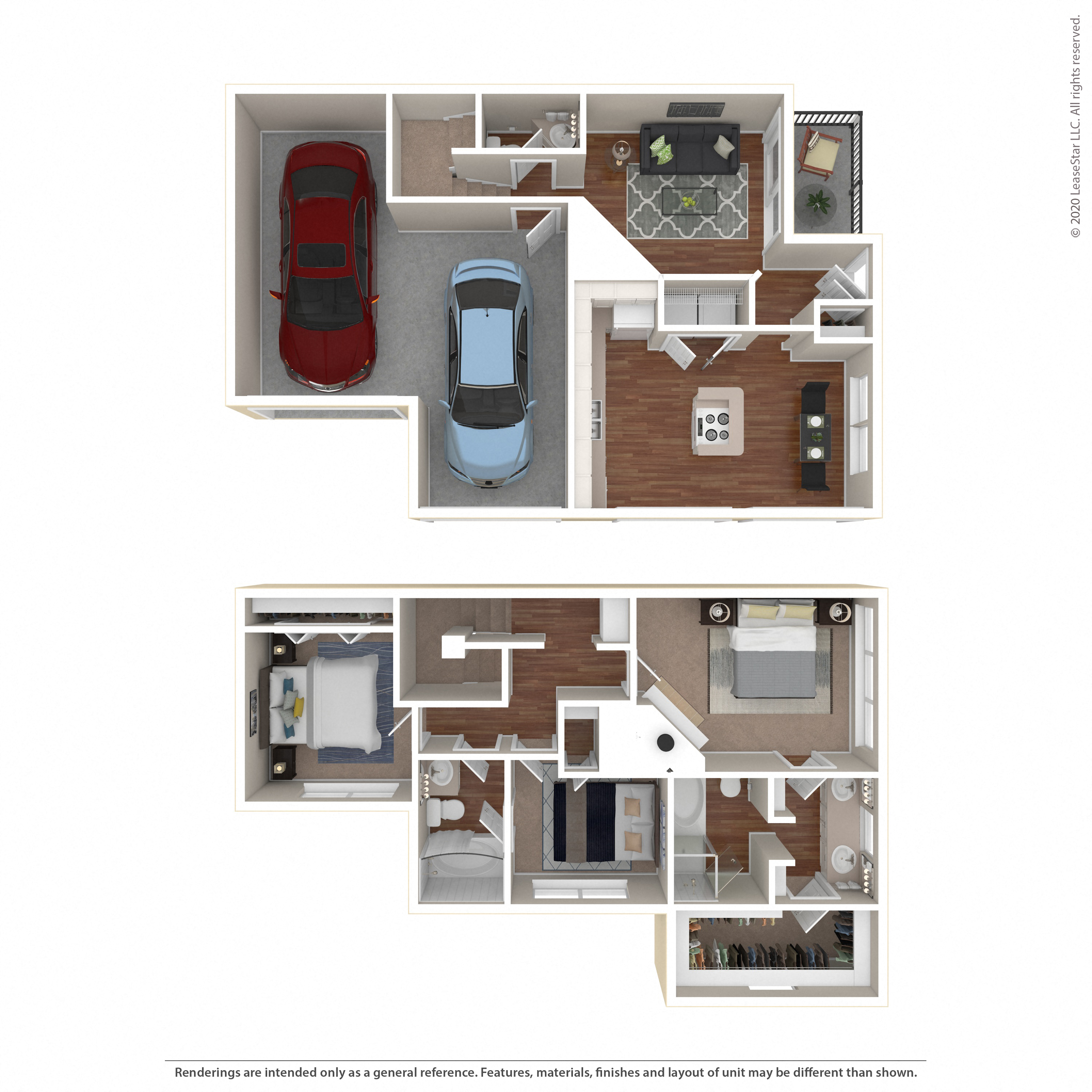 Floor plan layout diagram for 3B - Garage