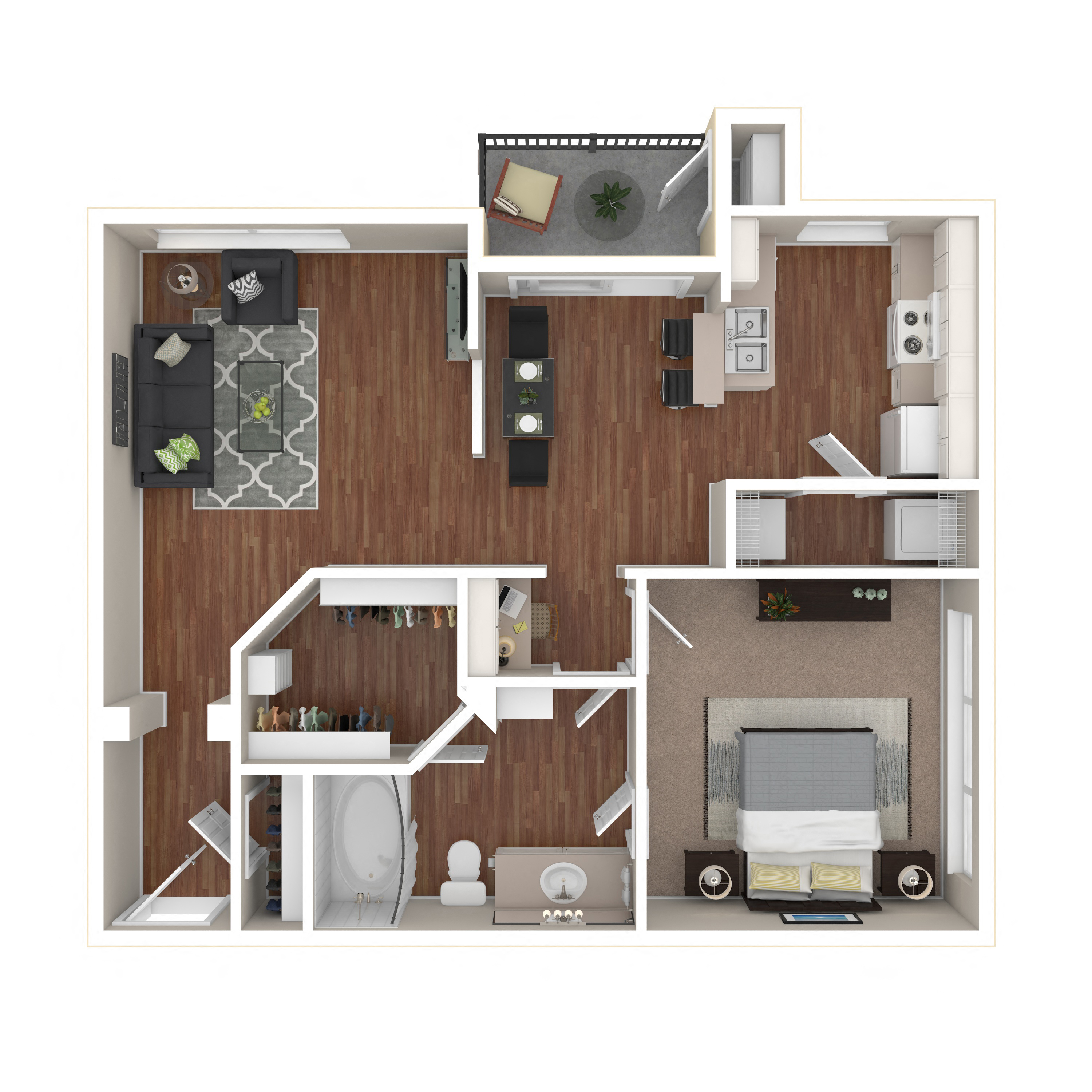 Floor plan layout diagram for 1B