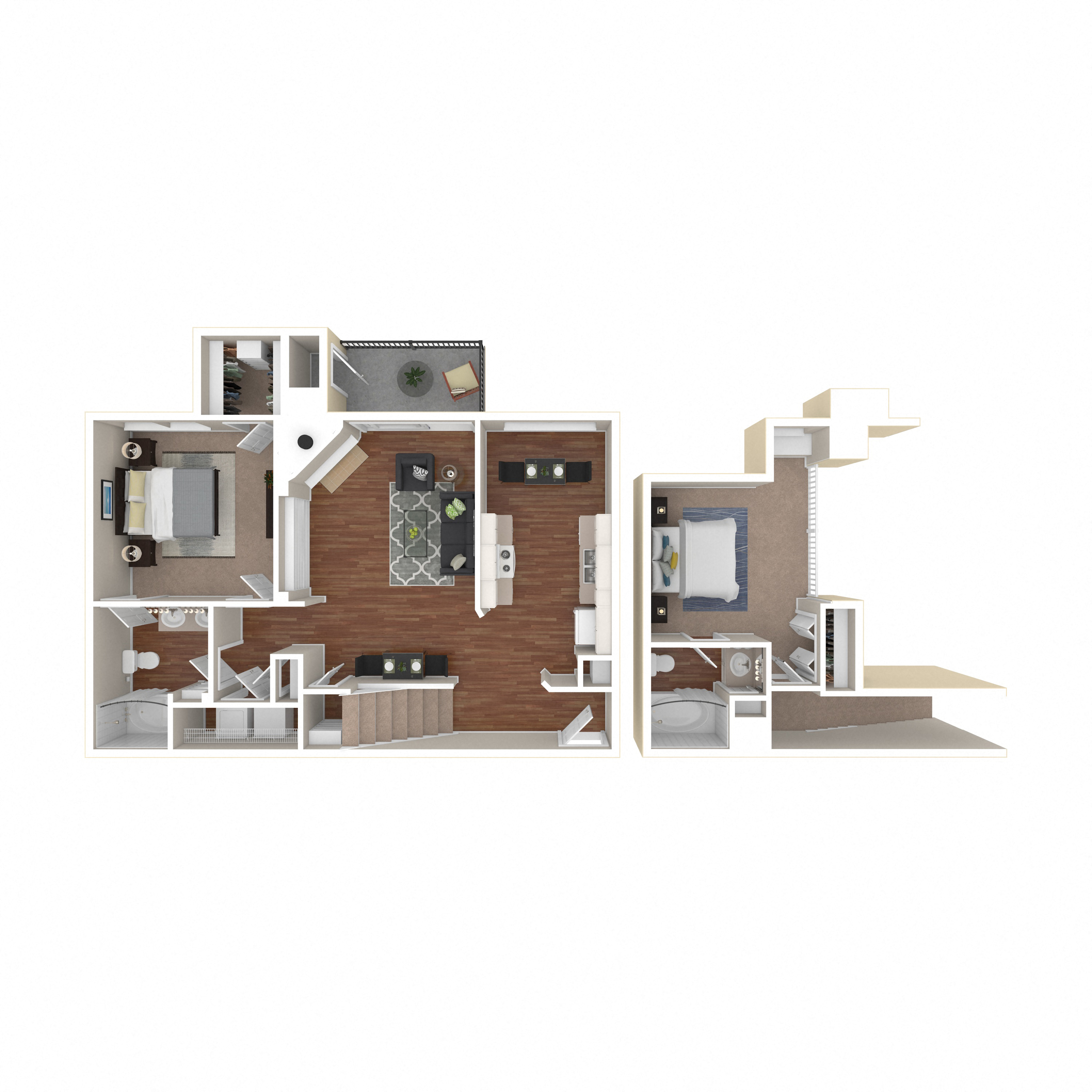 Floor plan layout diagram for 1C-Loft