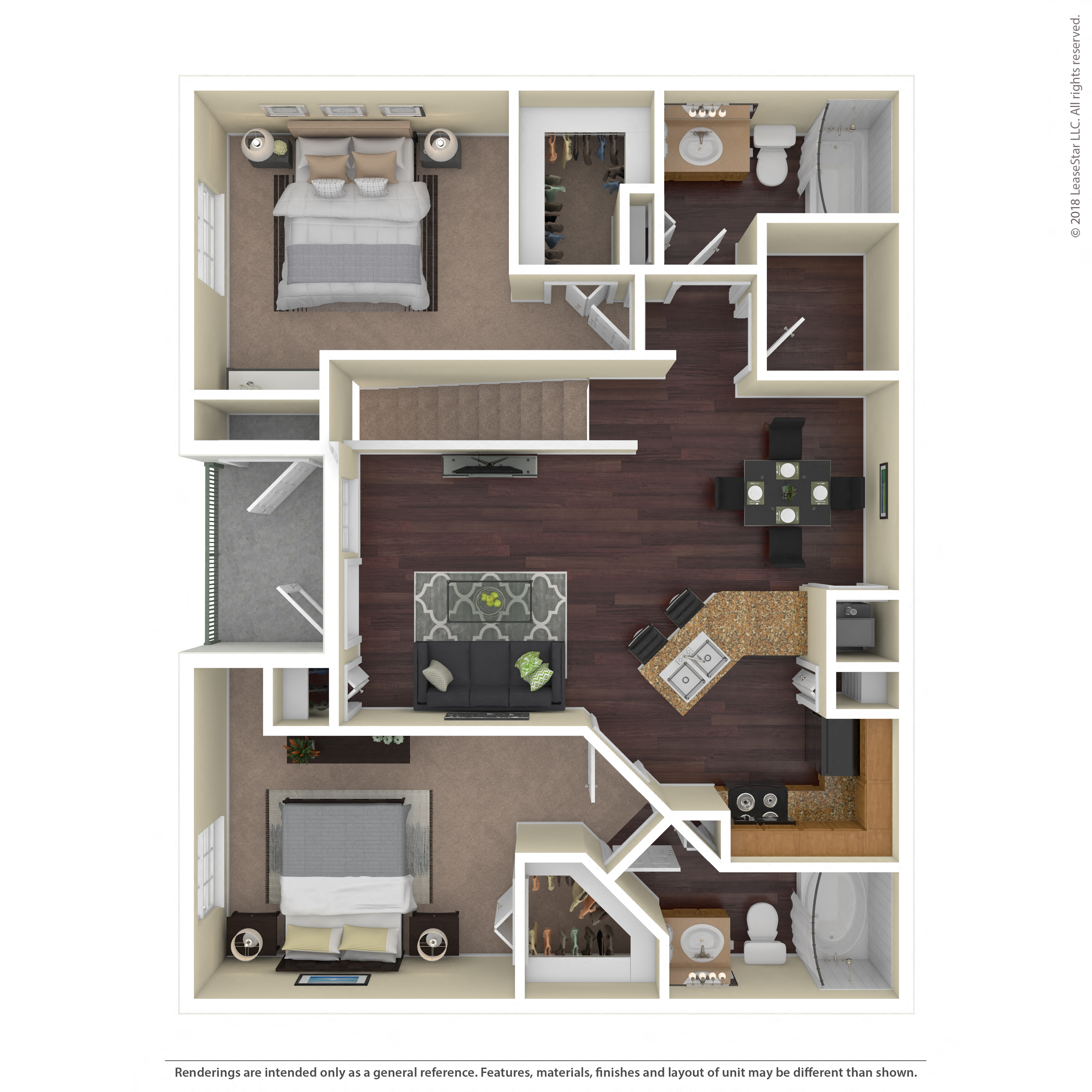 Floor plan layout diagram for 2B
