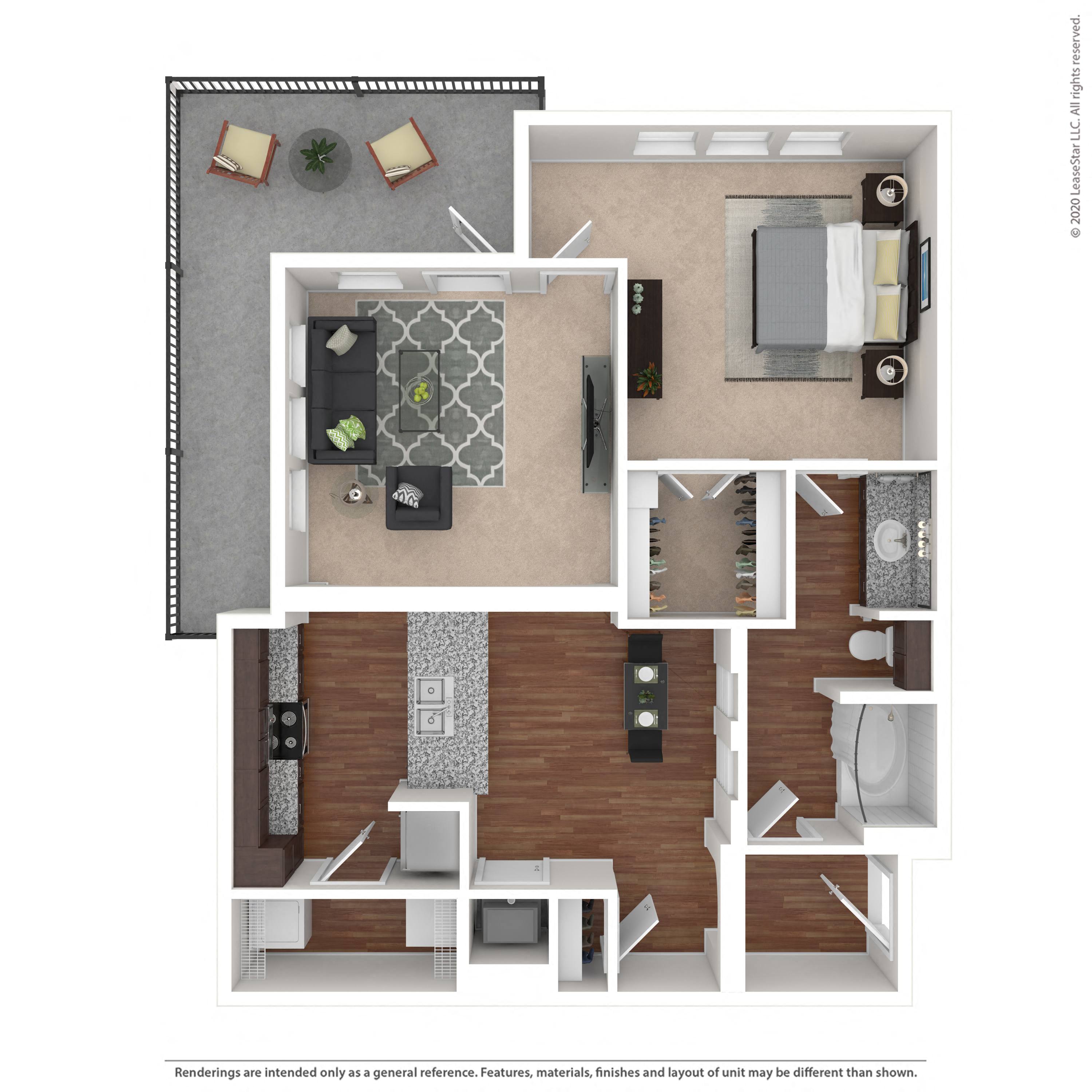 Floor plan layout diagram for 1C