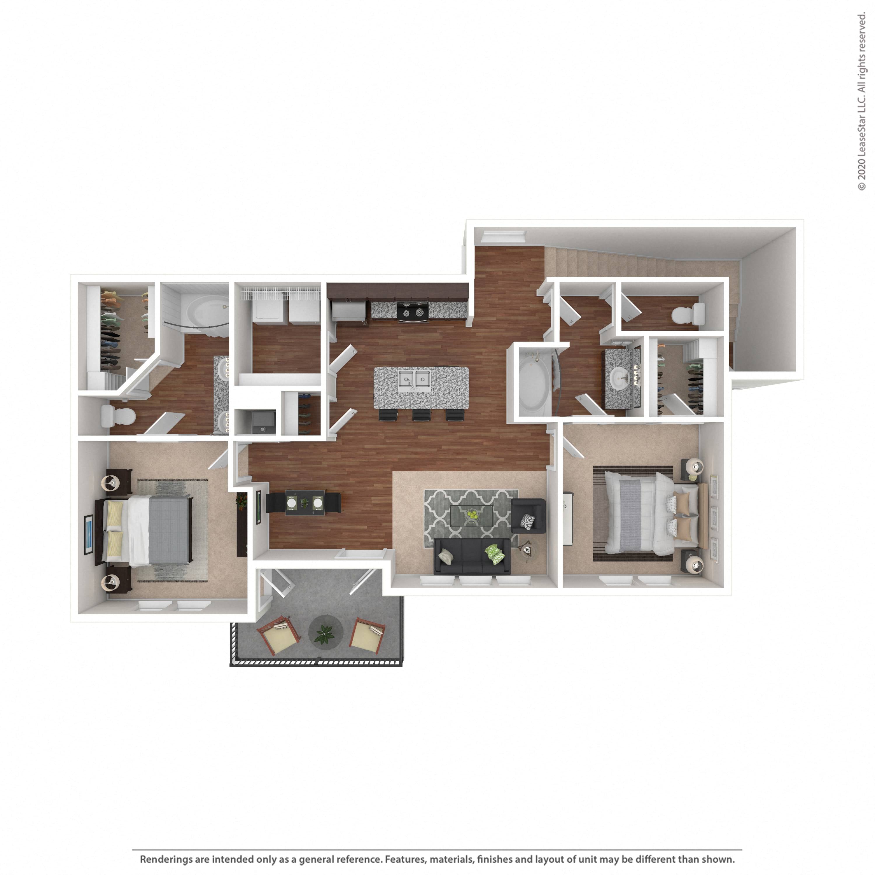 Floor plan layout diagram for 2B-R