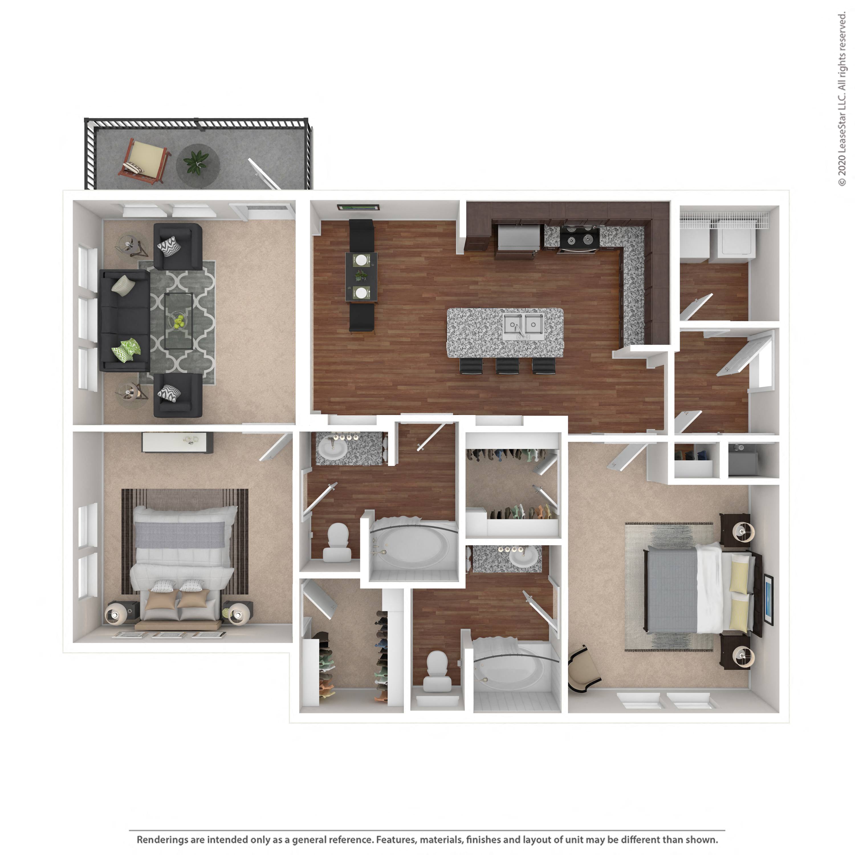 Floor plan layout diagram for 2C