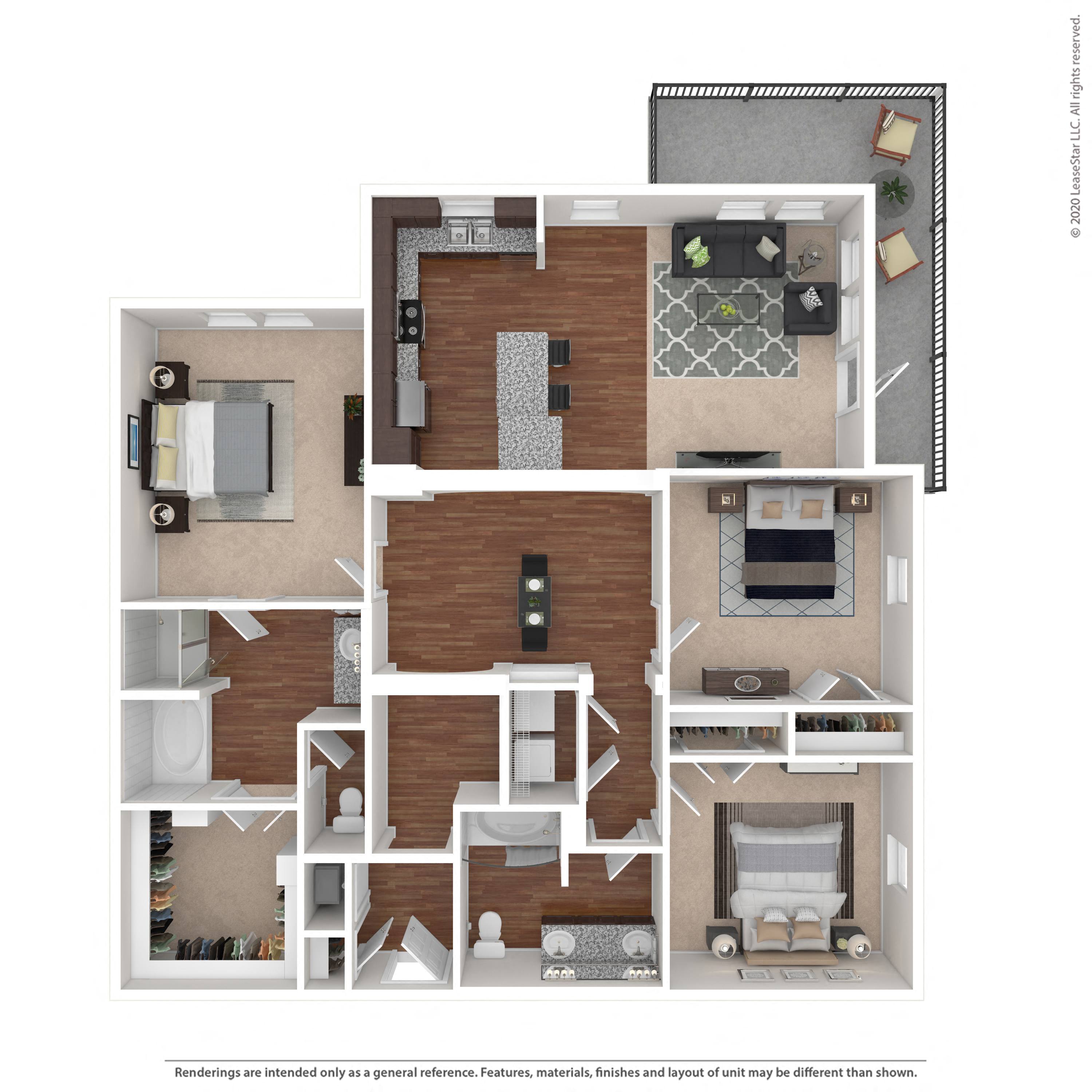 Floor plan layout diagram for 3A