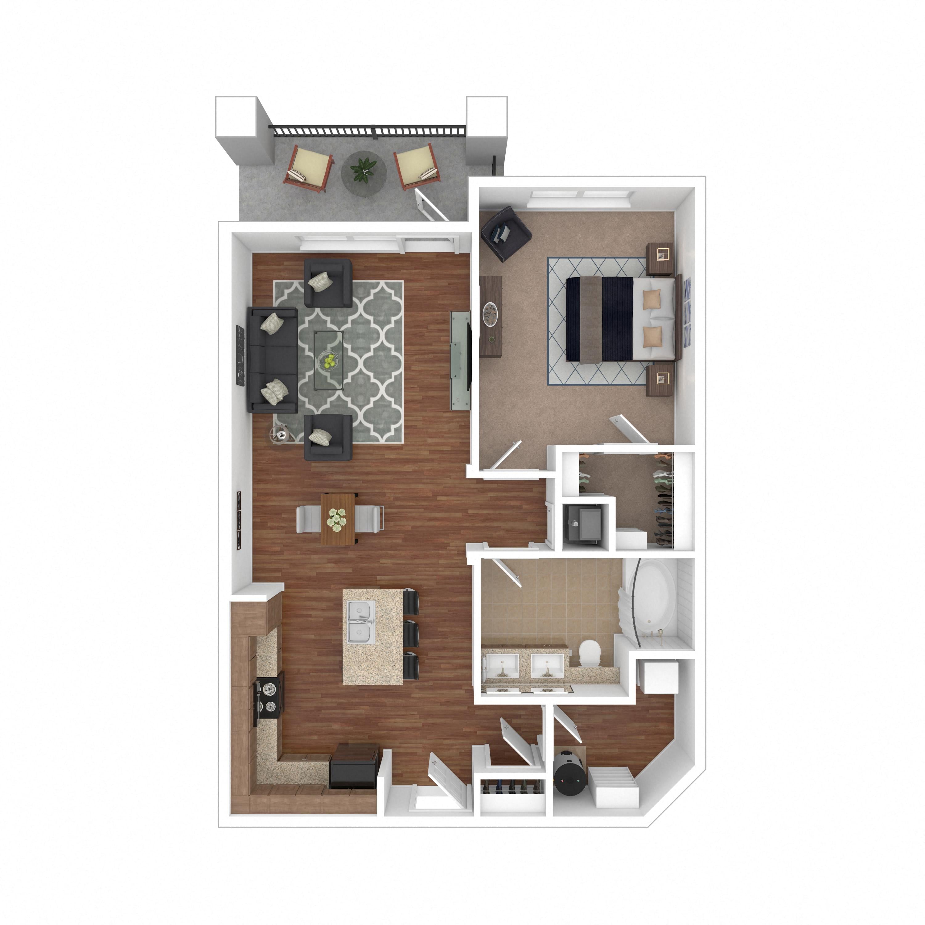 Floor plan layout diagram for 1D