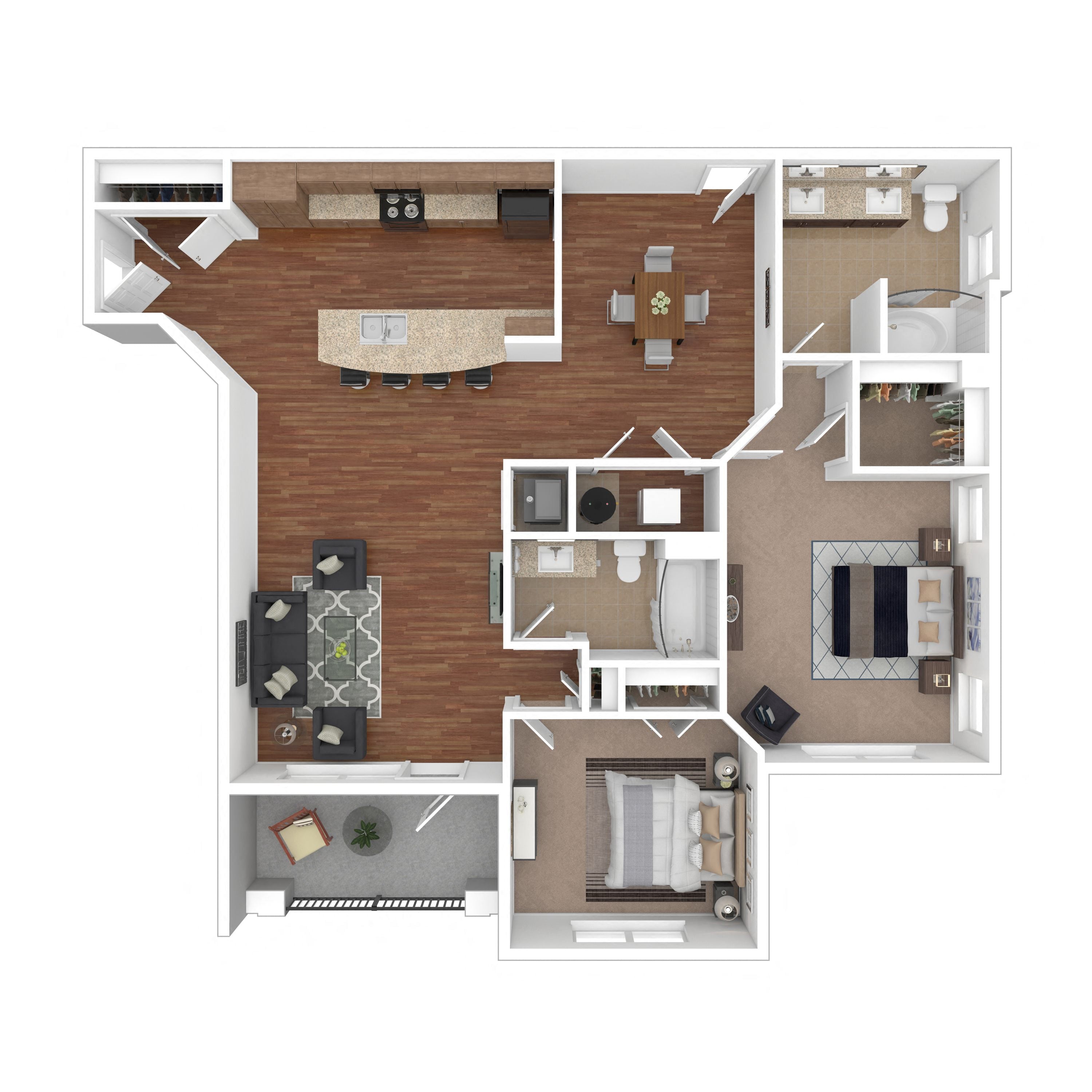 Floor plan layout diagram for 2B